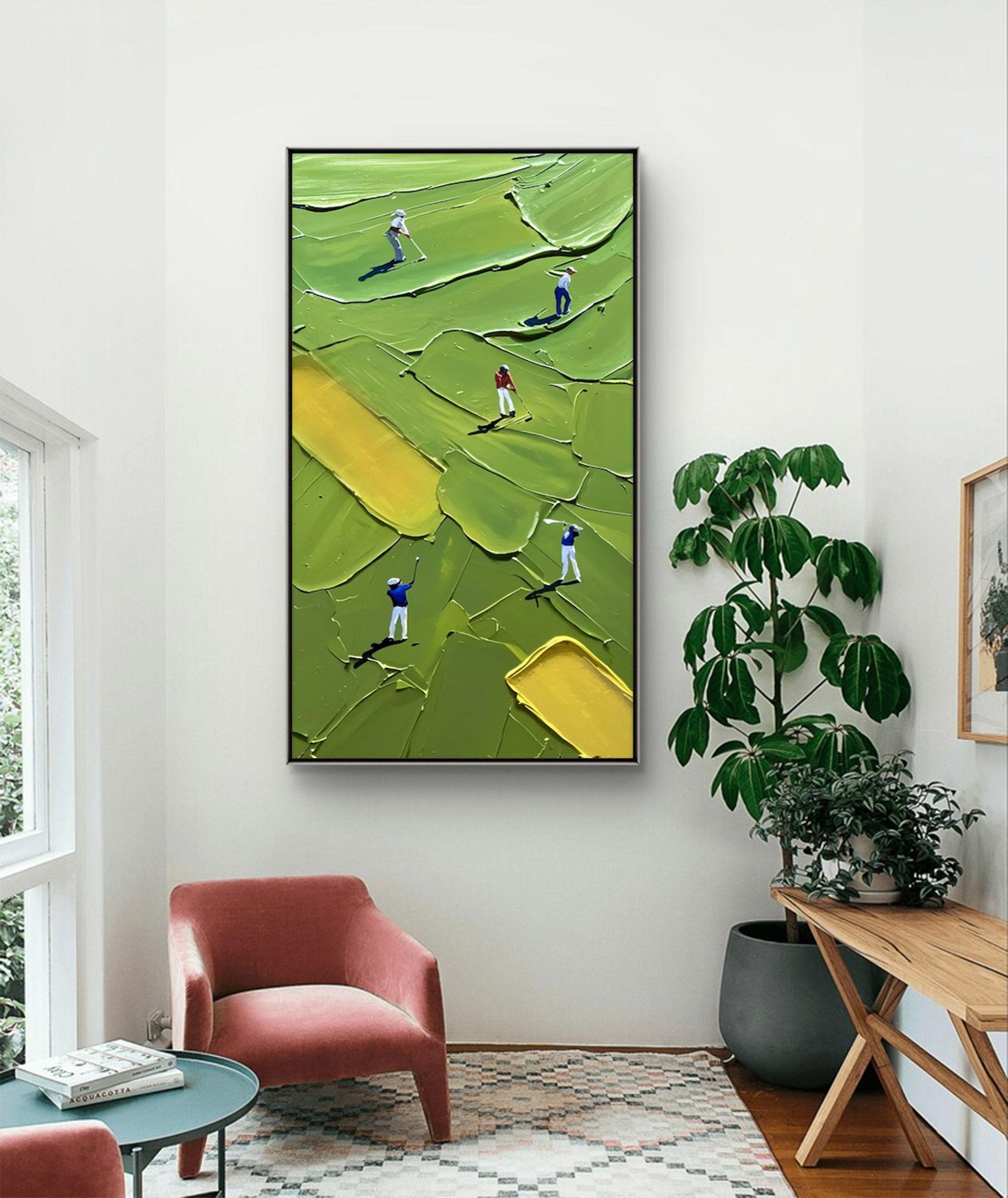 Large Abstract Textured Green Art | ArtvistaGallery  #WGA 023
