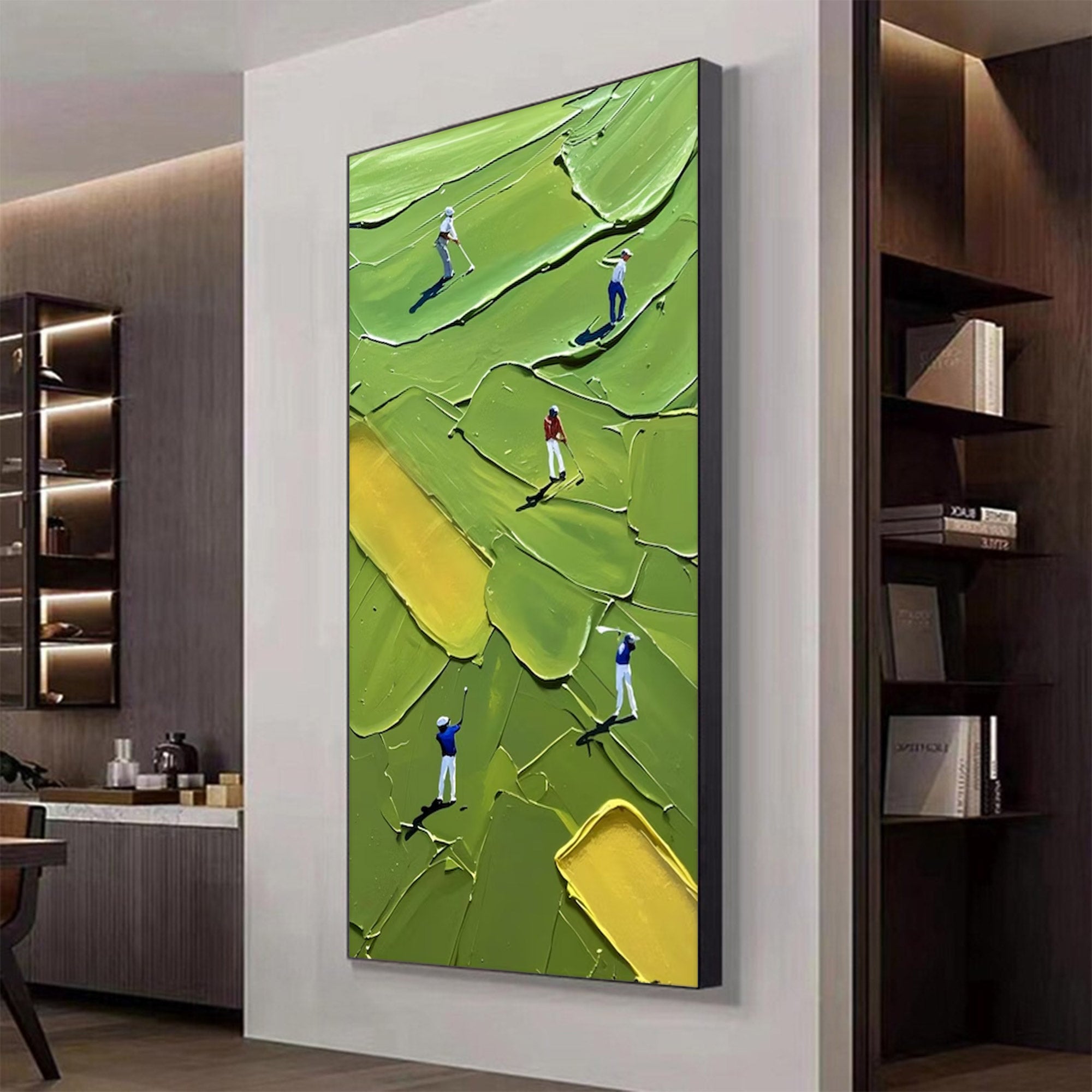 Large Abstract Textured Green Art | ArtvistaGallery  #WGA 023