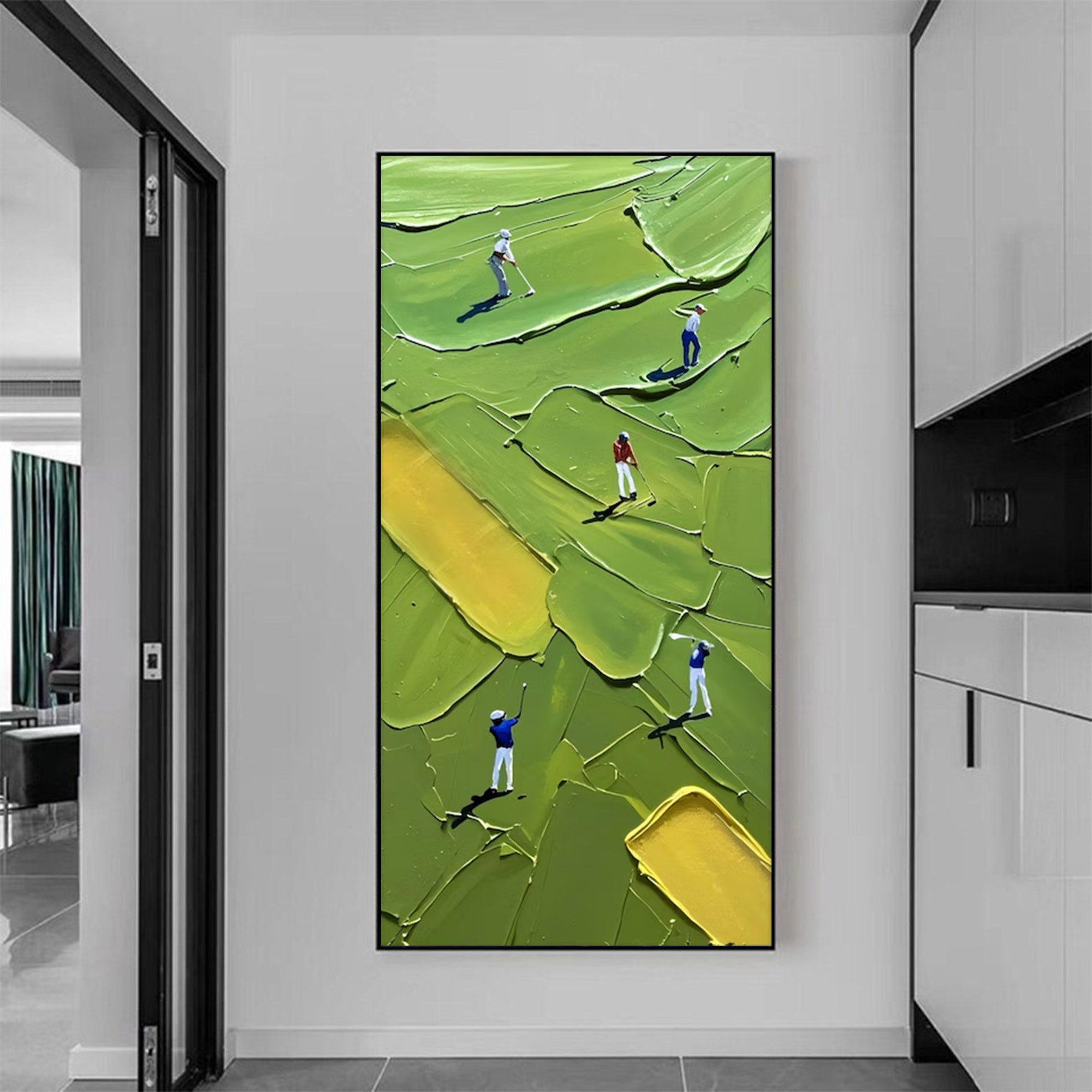 Large Abstract Textured Green Art | ArtvistaGallery  #WGA 023