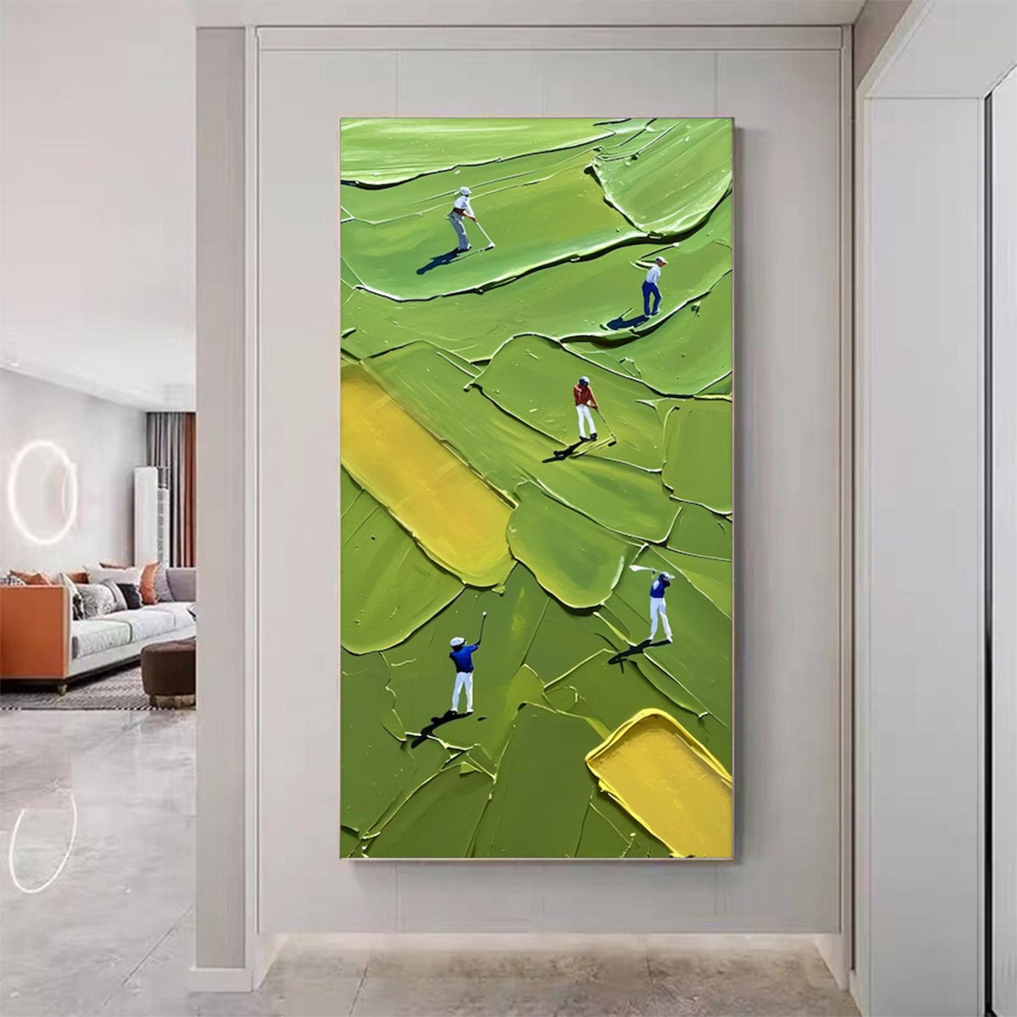 Large Abstract Textured Green Art | ArtvistaGallery  #WGA 023