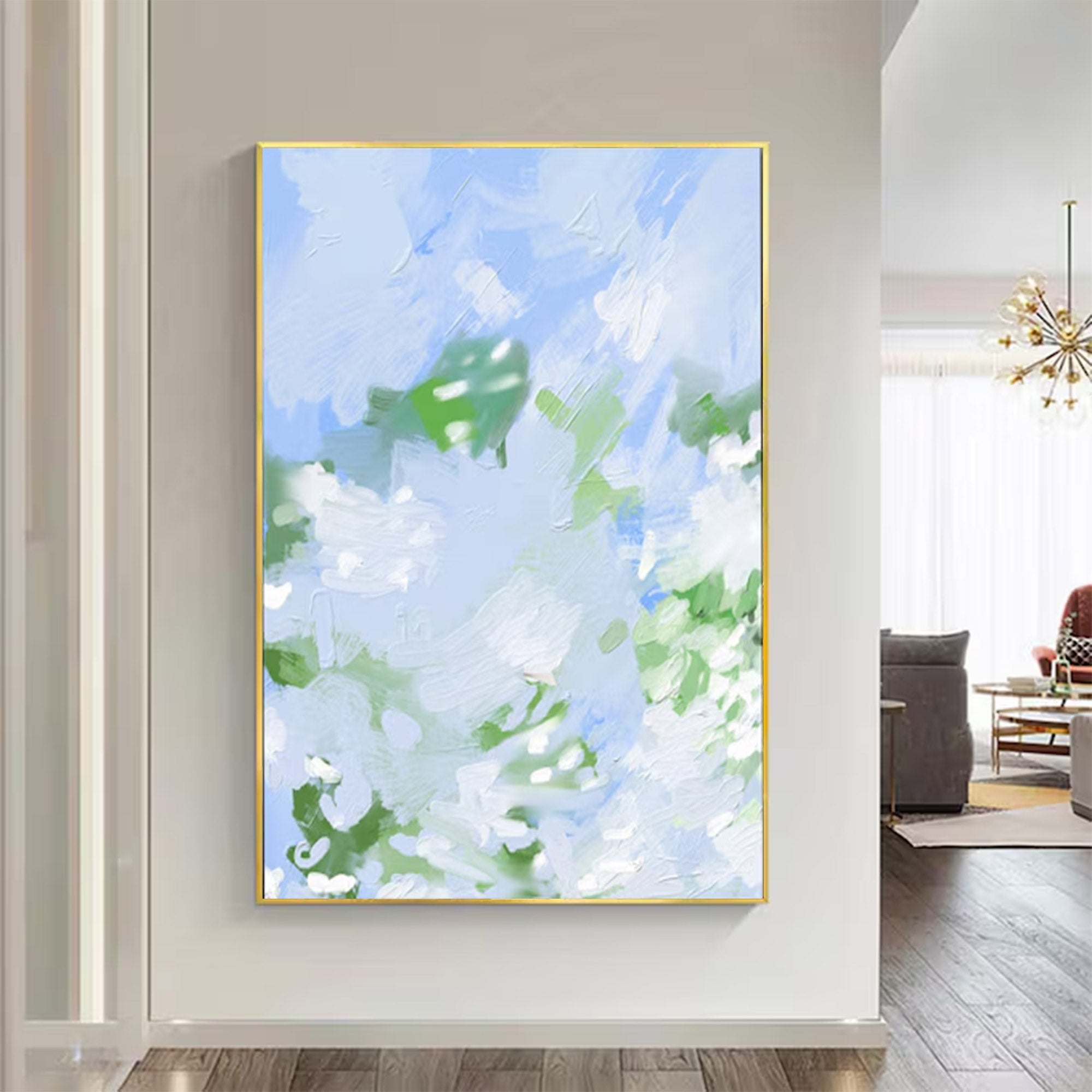 Large Modern Light Blue Abstract Art | ArtvistaGallery  #WGA 020