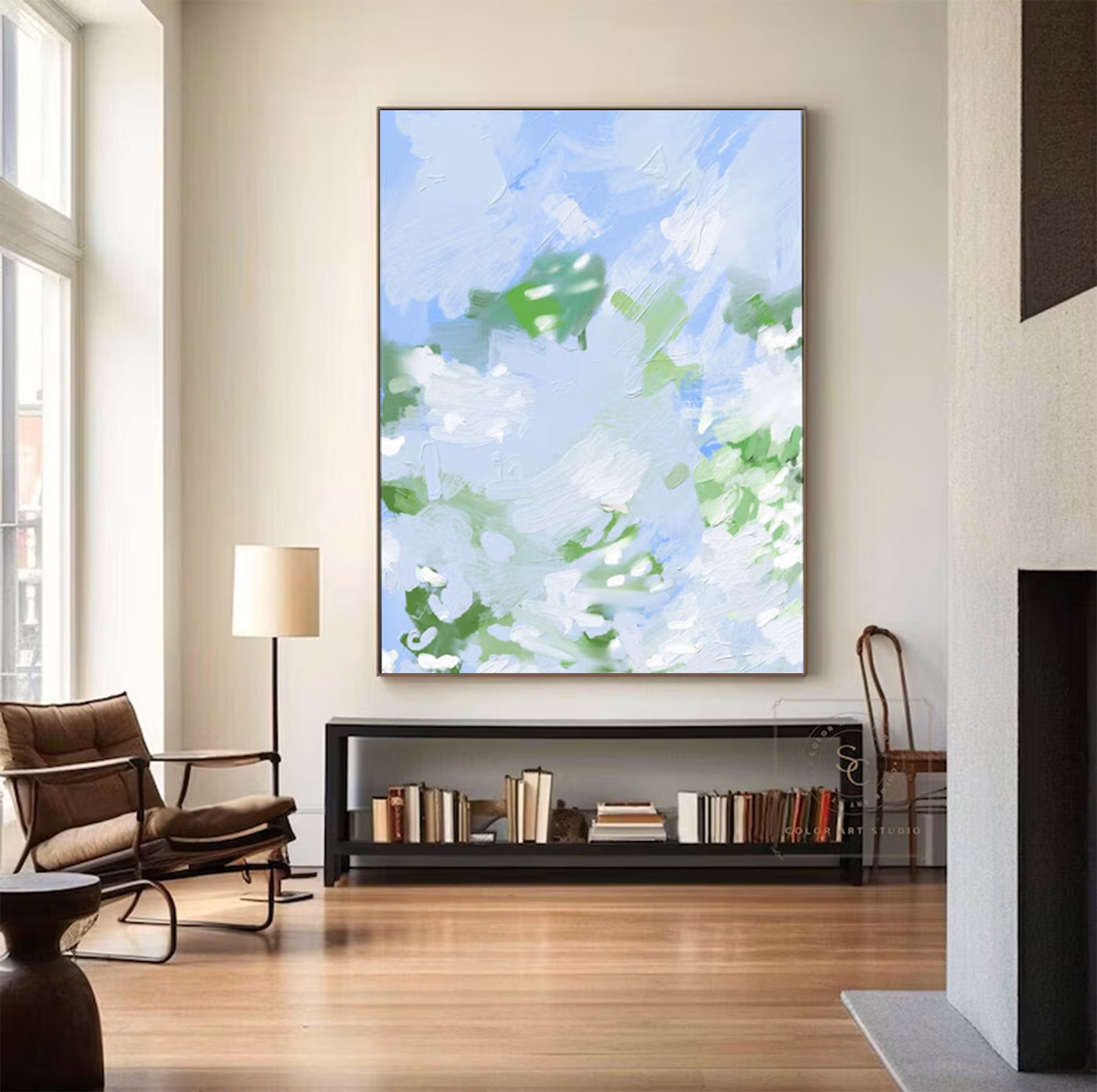 Large Modern Light Blue Abstract Art | ArtvistaGallery  #WGA 020