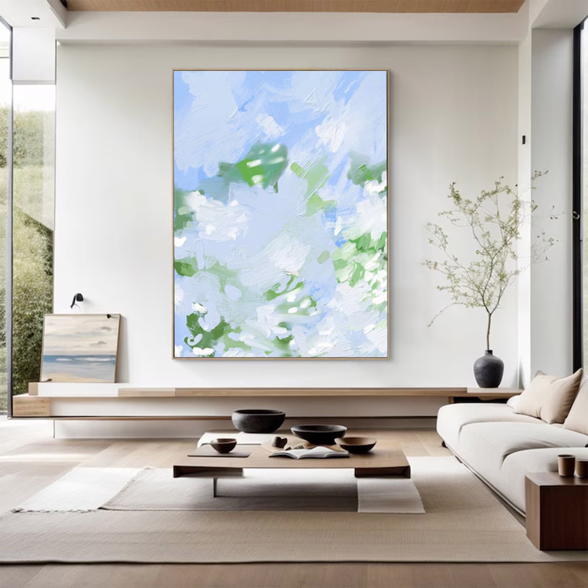 Large Modern Light Blue Abstract Art | ArtvistaGallery  #WGA 020