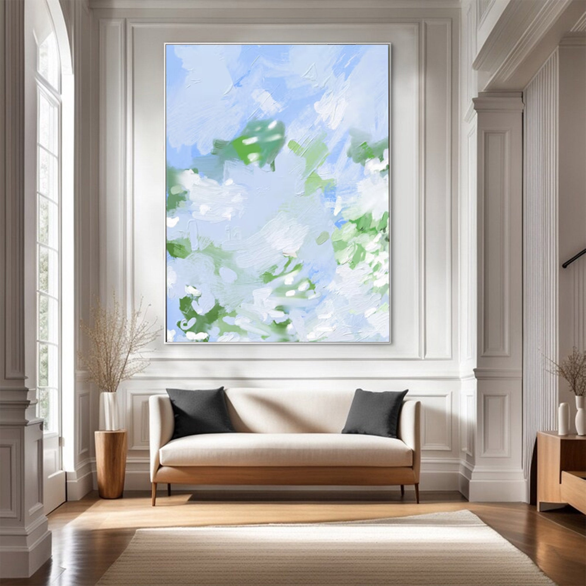 Large Modern Light Blue Abstract Art | ArtvistaGallery  #WGA 020