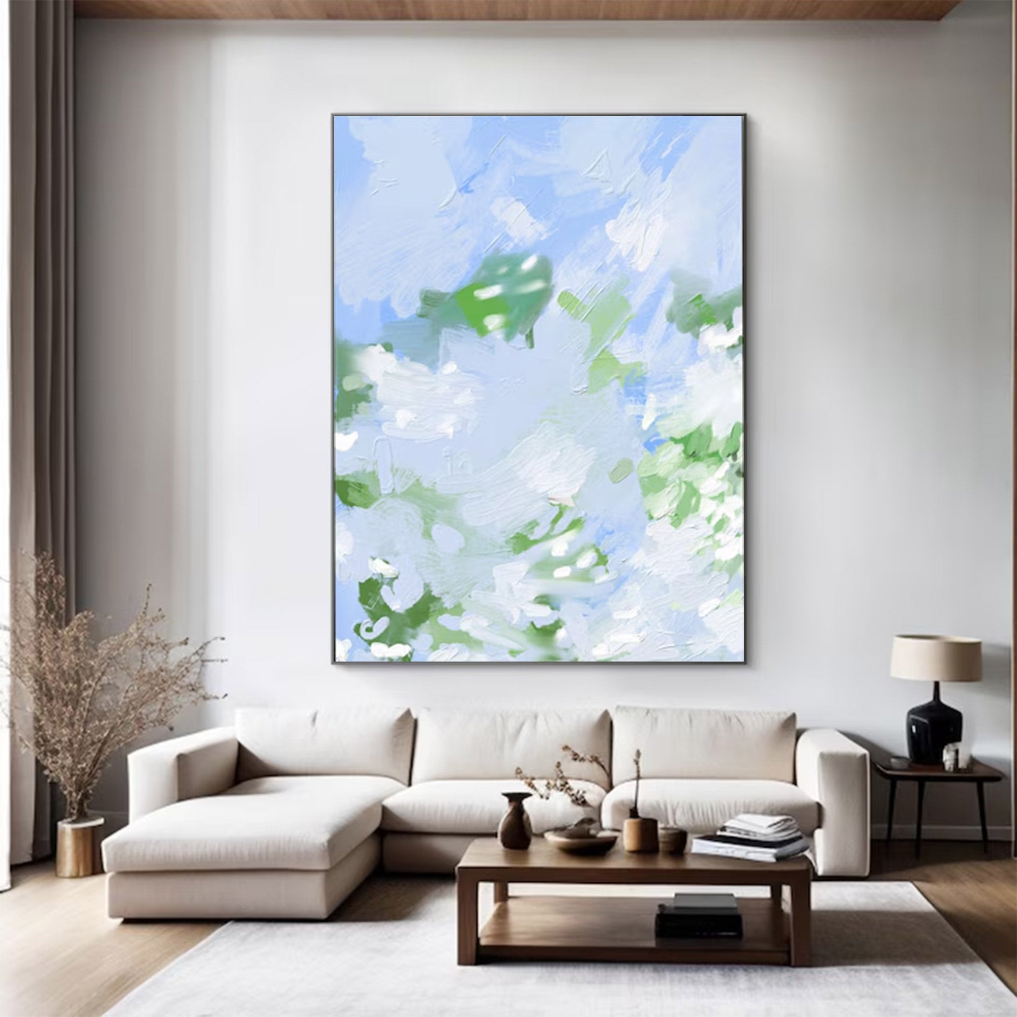 Large Modern Light Blue Abstract Art | ArtvistaGallery  #WGA 020