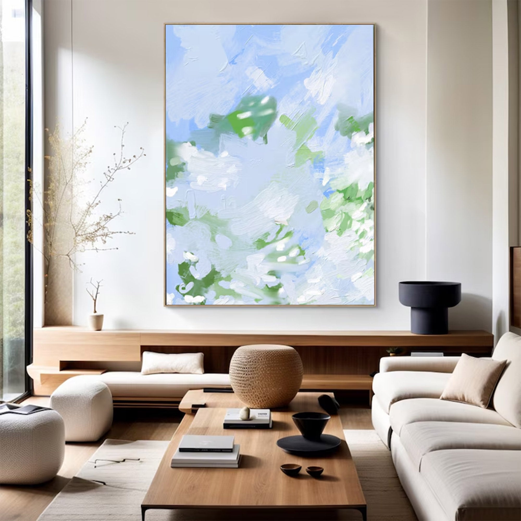 Large Modern Light Blue Abstract Art | ArtvistaGallery  #WGA 020