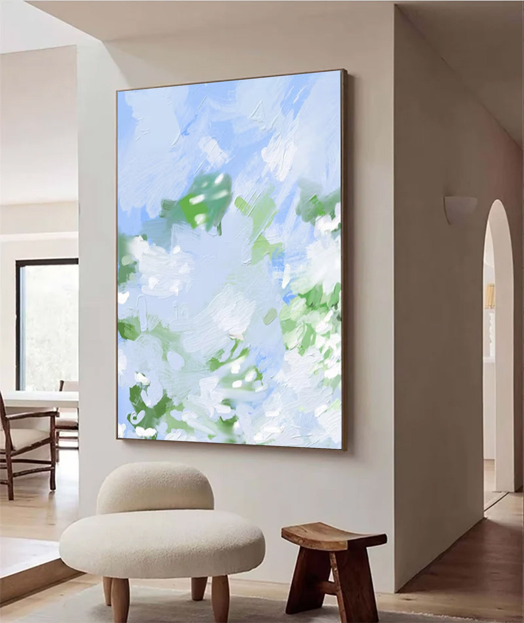 Large Modern Light Blue Abstract Art | ArtvistaGallery  #WGA 020