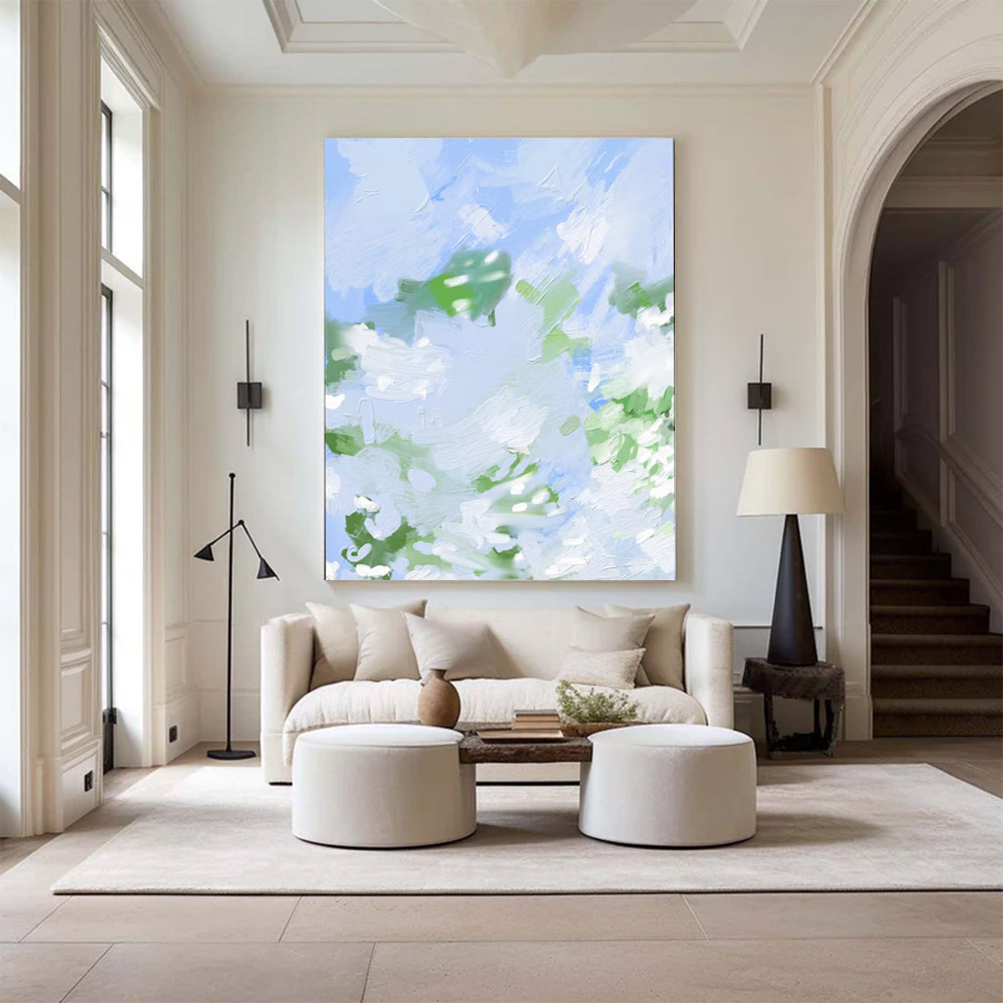 Large Modern Light Blue Abstract Art | ArtvistaGallery  #WGA 020