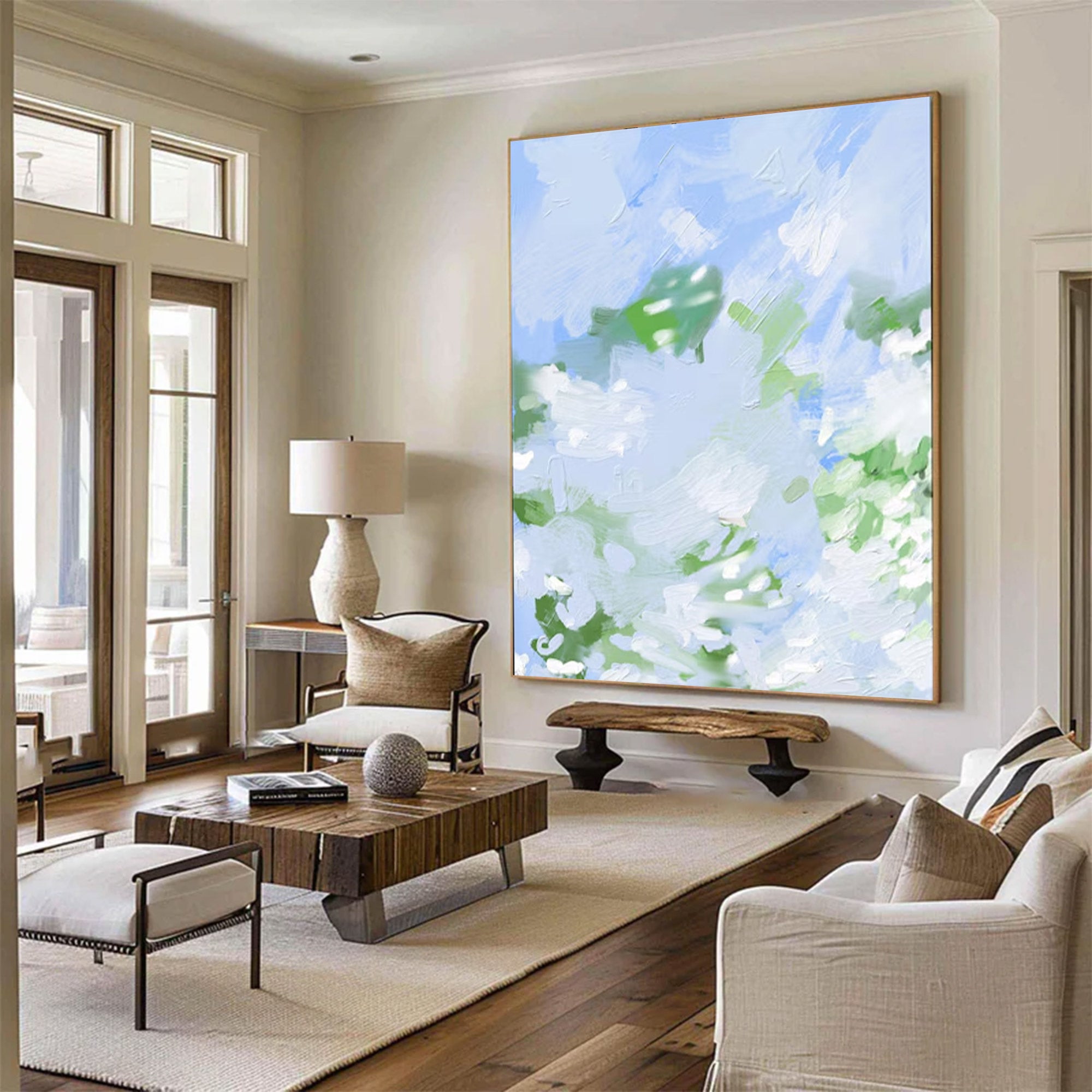 Large Modern Light Blue Abstract Art | ArtvistaGallery  #WGA 020
