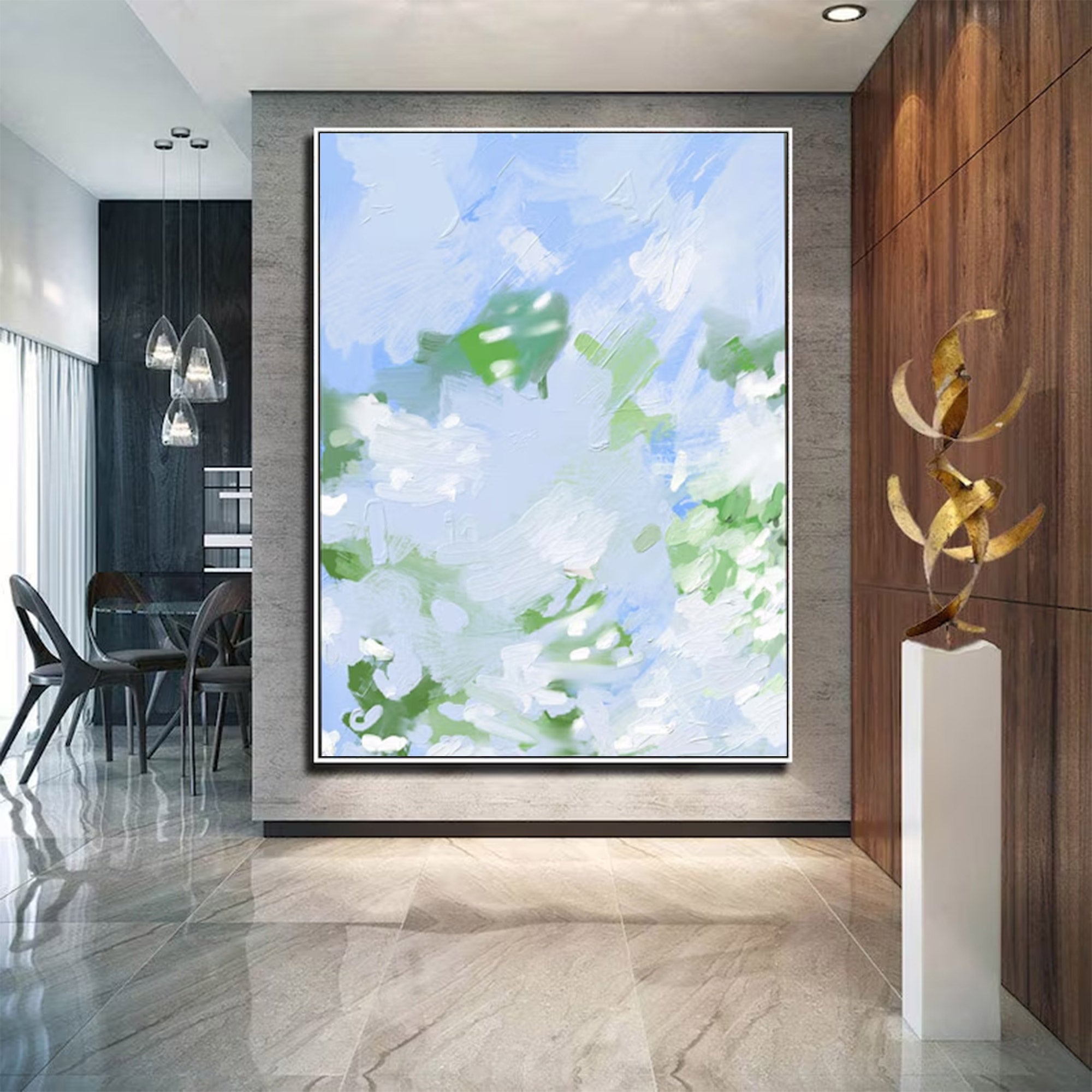 Large Modern Light Blue Abstract Art | ArtvistaGallery  #WGA 020