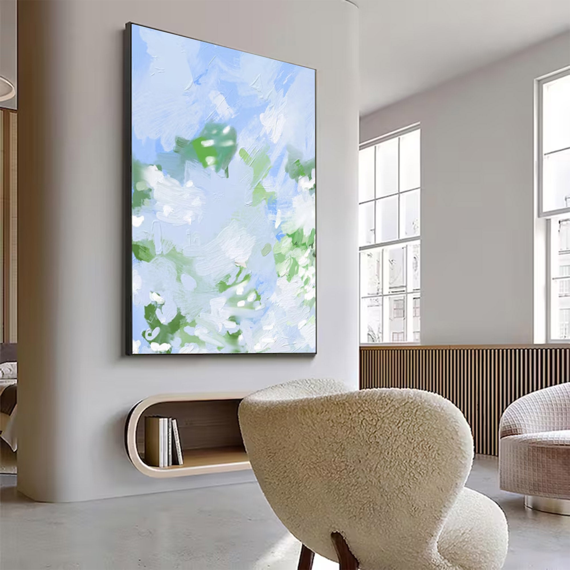 Large Modern Light Blue Abstract Art | ArtvistaGallery  #WGA 020