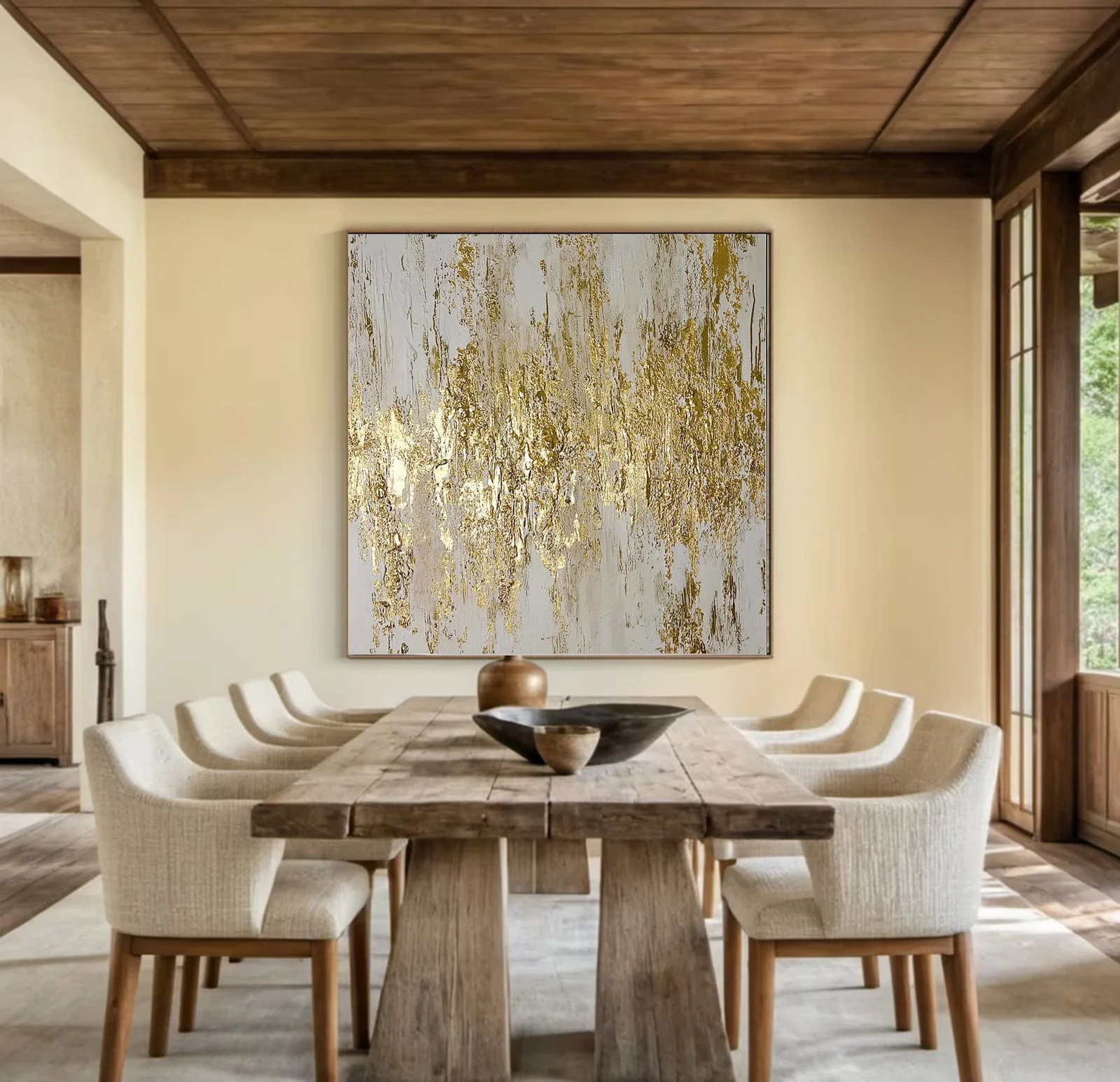 Large Gold Texture Abstract Wall Art #ART 009