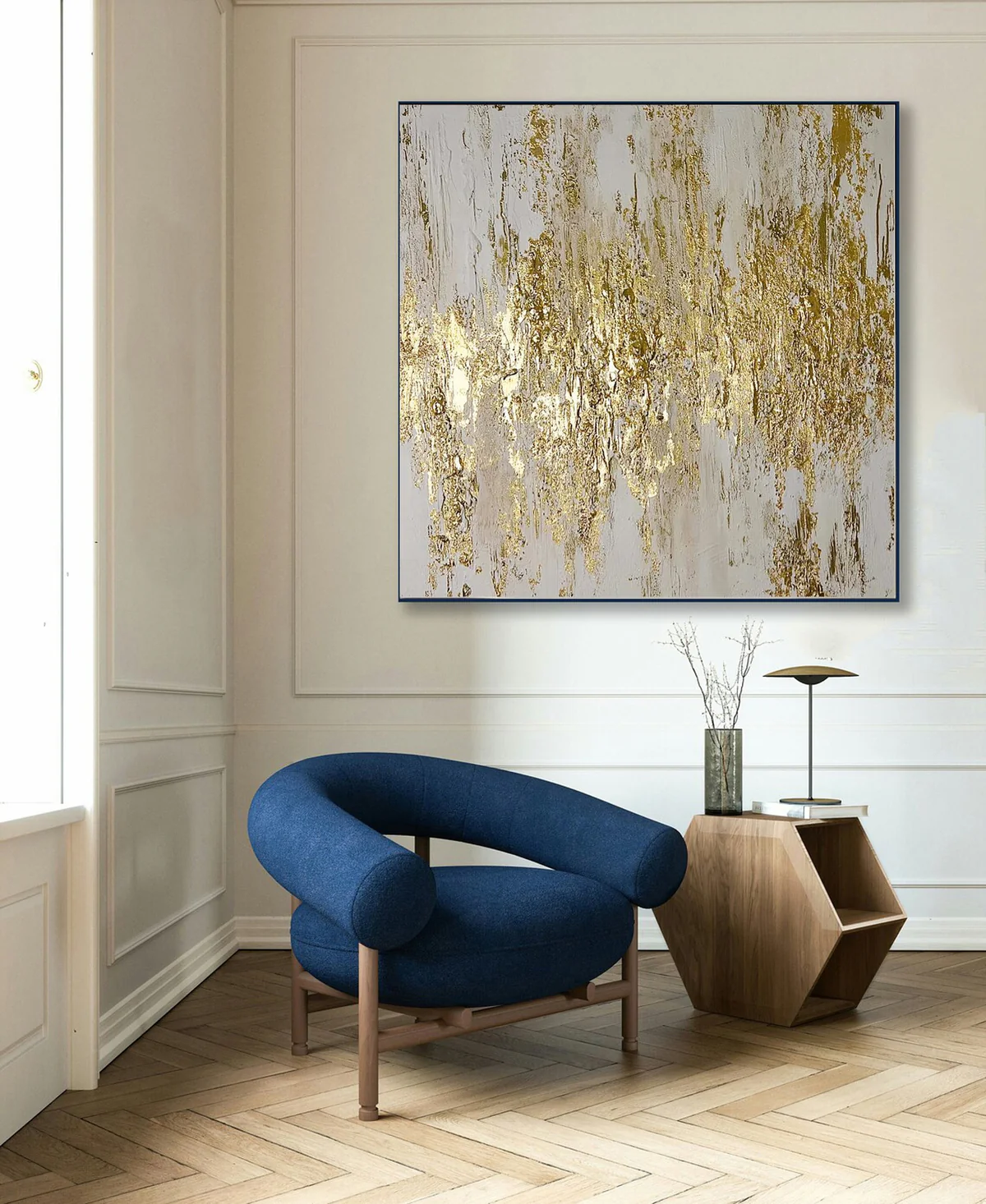 Large Gold Texture Abstract Wall Art #ART 009
