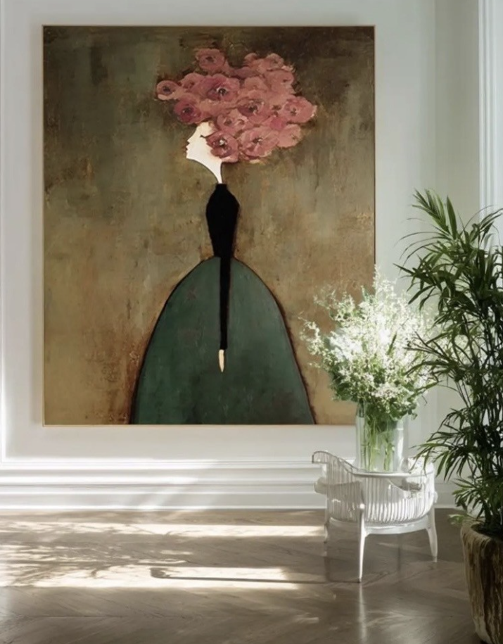 Elegant large botanical wall art