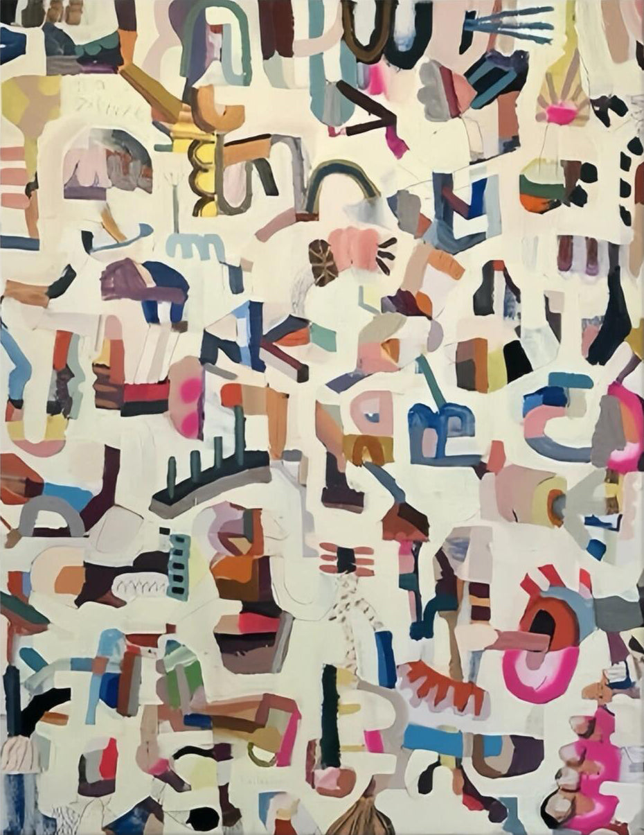 Large Abstract Colorful Fragmented Painting | ArtvistaGallery  #WG 112