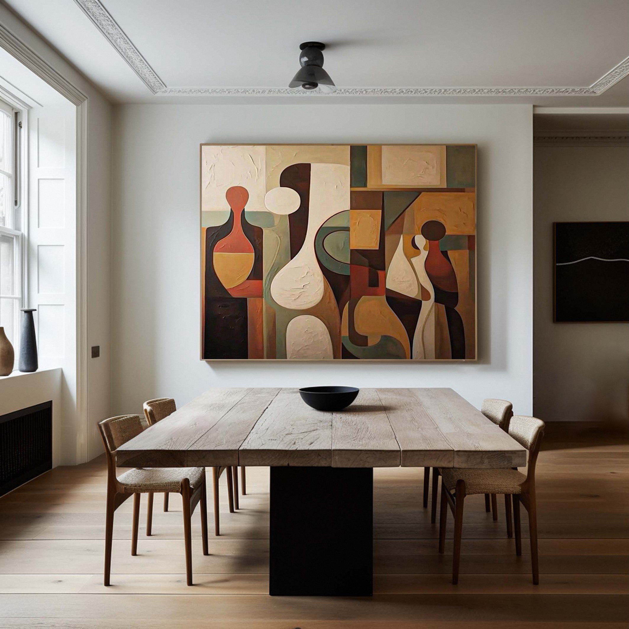 Echoes of Form: Cubist Inspired Art, Textured Abstraction #BGA 140