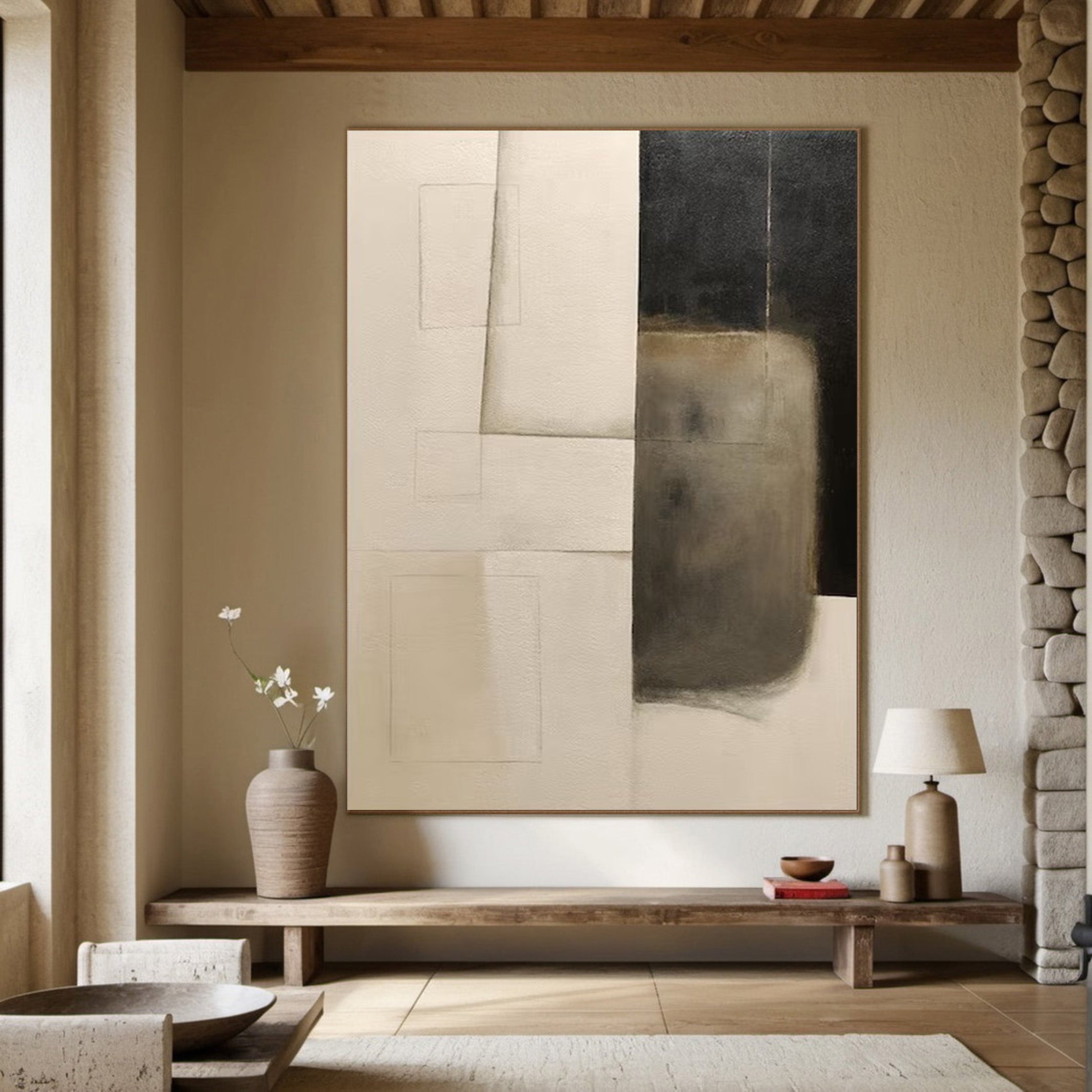 Imperfect Forms: Wabi-Sabi Inspired Abstract, Textured Art  #BGA 112