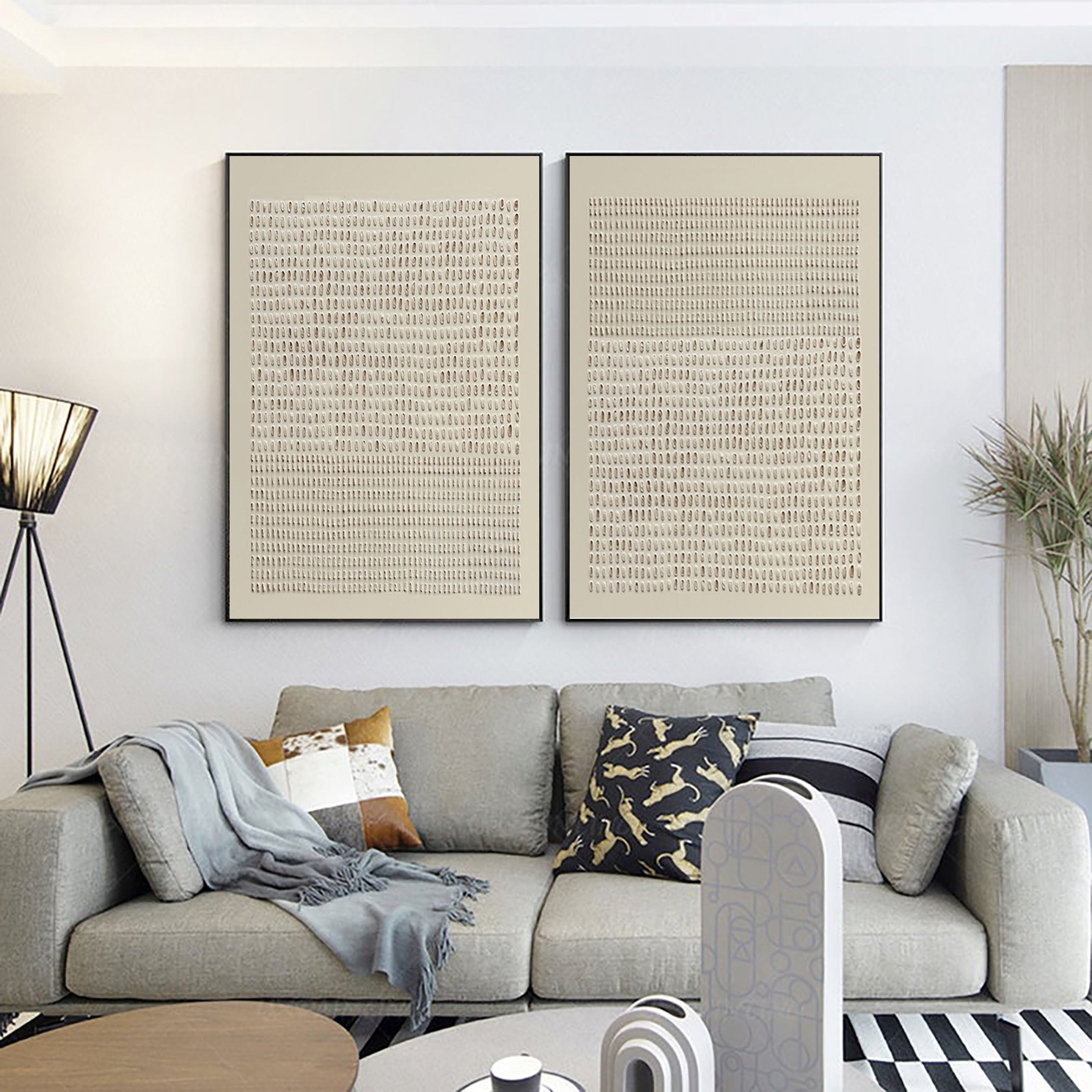 Wabi Sabi Abstract Art Set of Two for Elegant Wall Decor #BBS 008