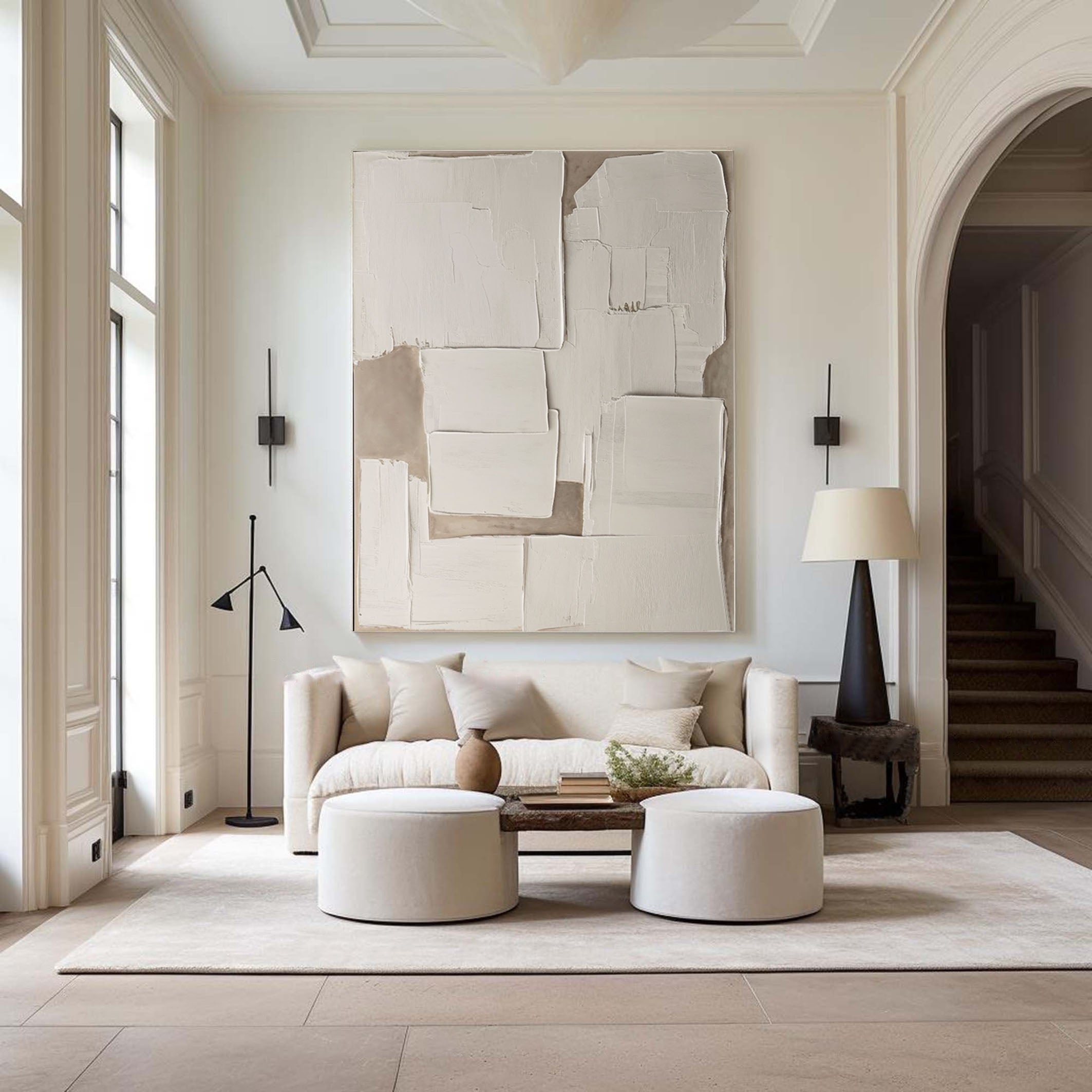 Modern Abstract Painting, 3D Neutral Beige Palette #BGA 143