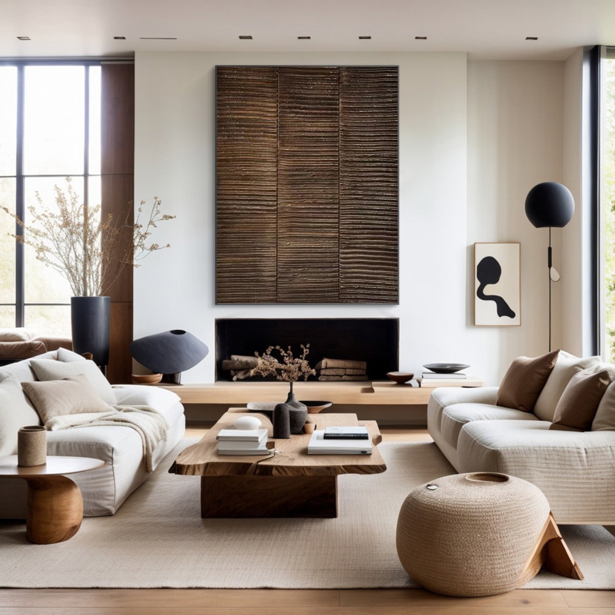 Rustic Horizon: Organic Wood Art, Textured Wall Decor #BGA 118