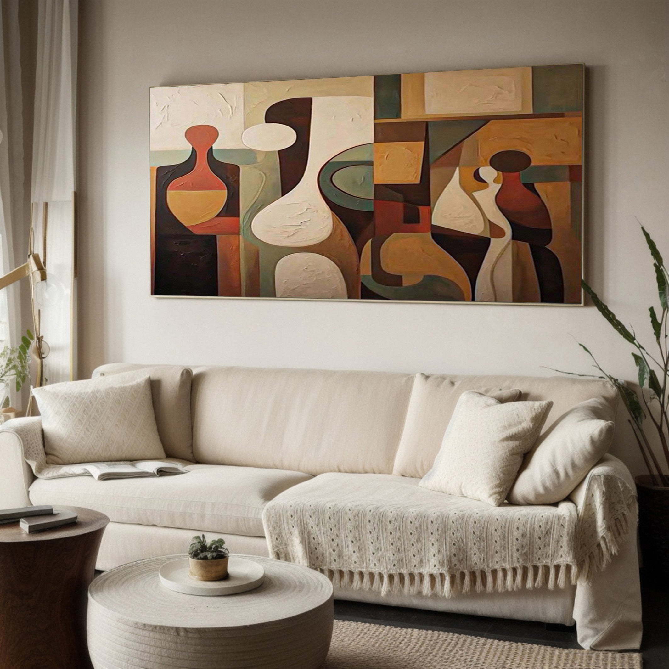 Echoes of Form: Cubist Inspired Art, Textured Abstraction #BGA 140