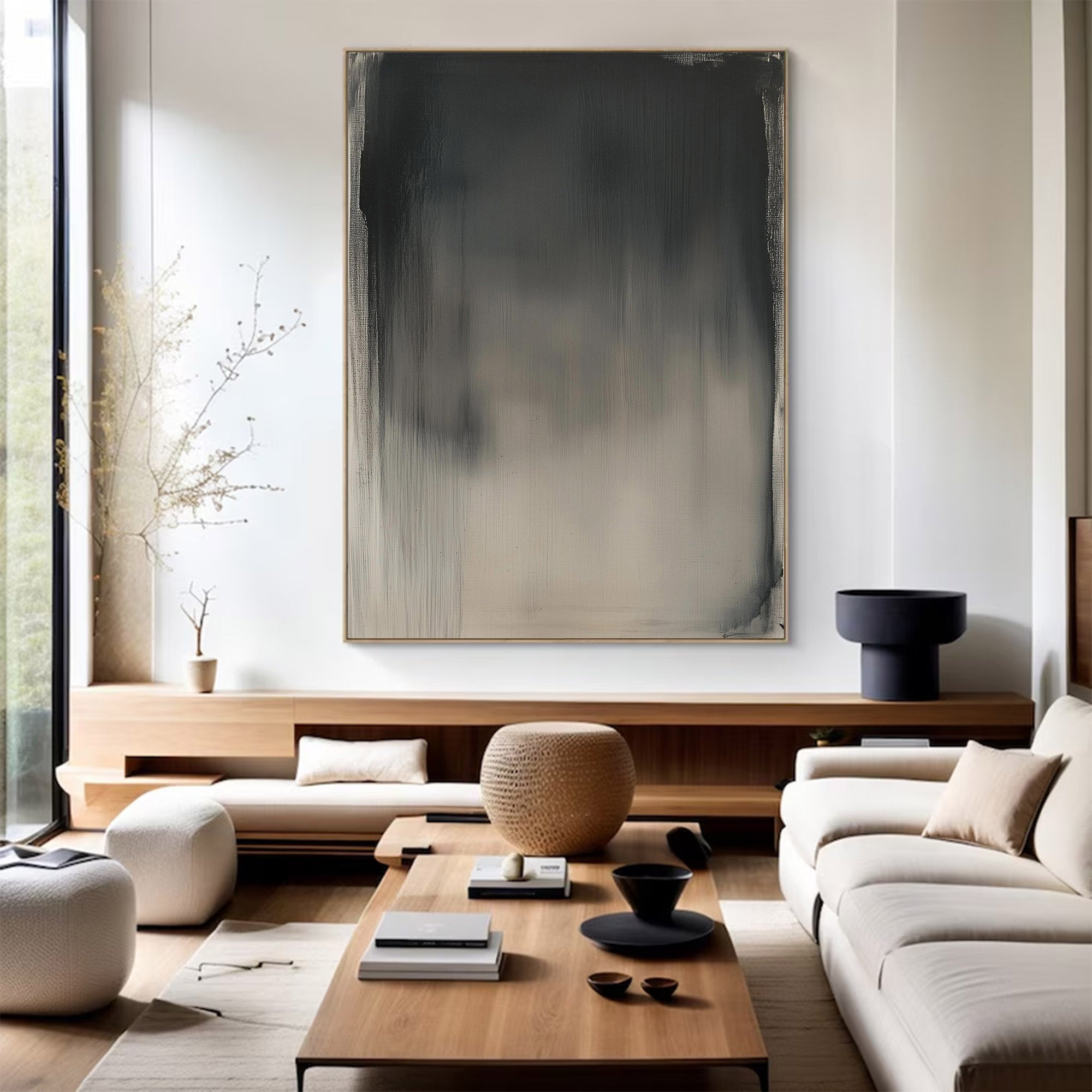 Modern Large Abstract Monochrome Art | ArtvistaGallery  #WG 117