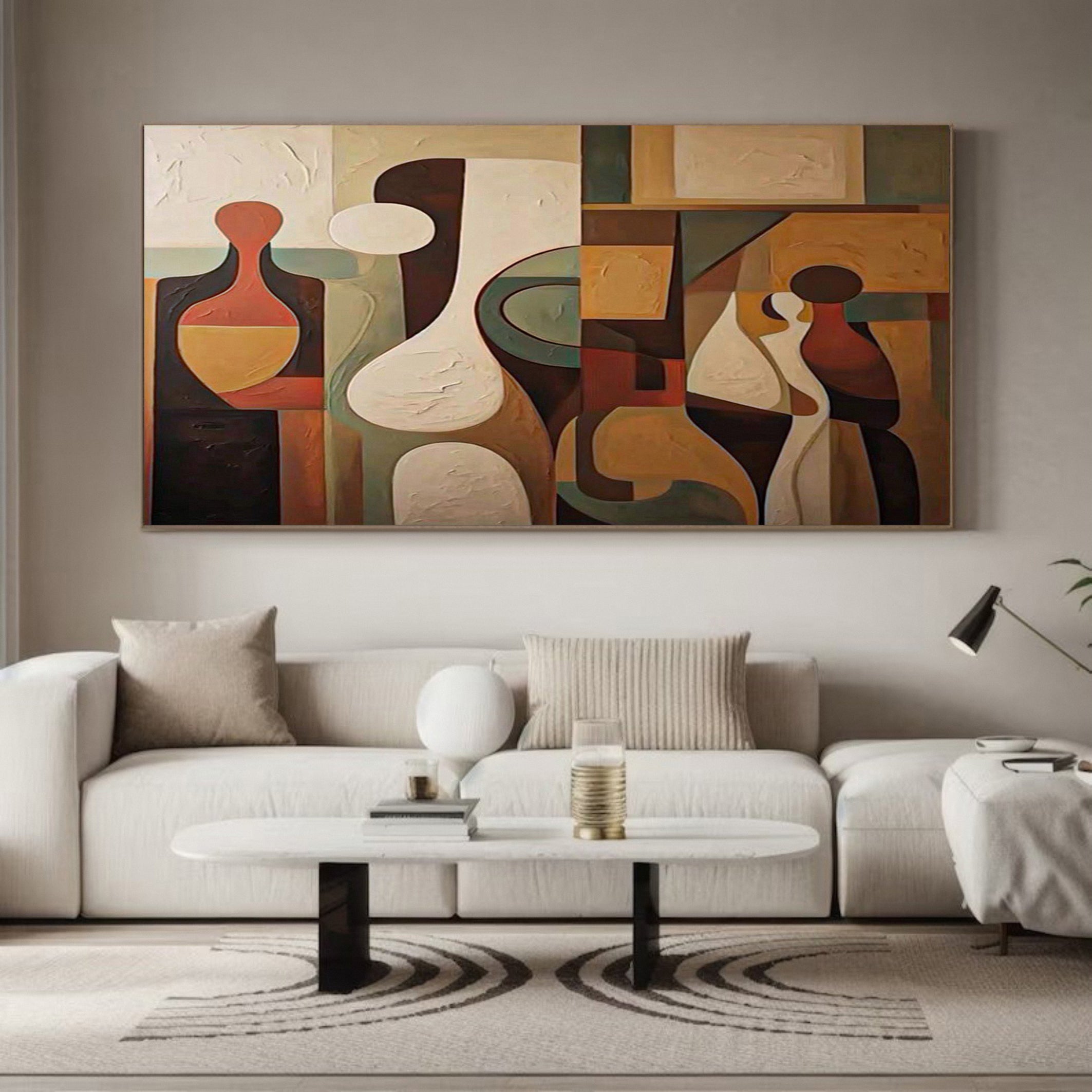 Echoes of Form: Cubist Inspired Art, Textured Abstraction #BGA 140