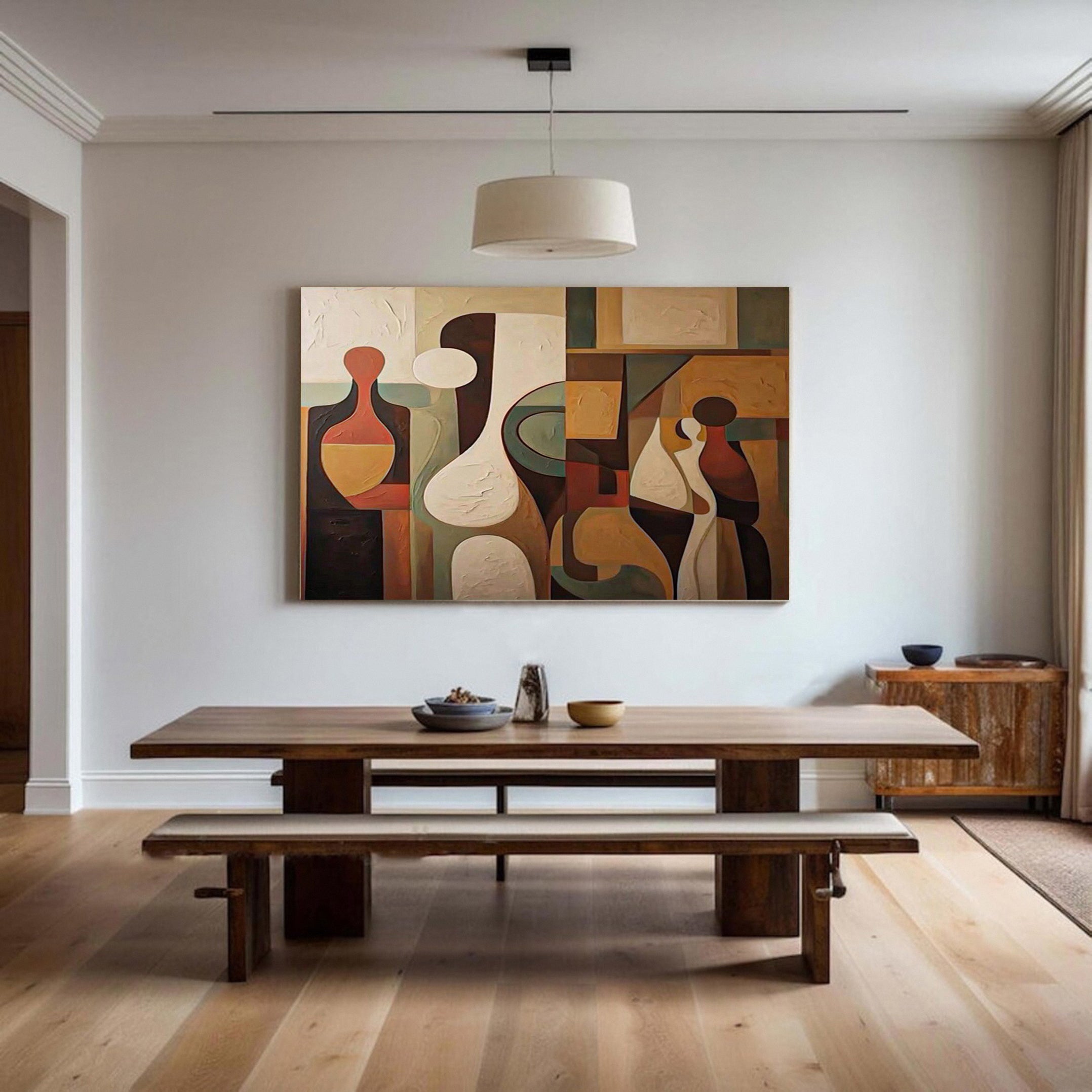 Echoes of Form: Cubist Inspired Art, Textured Abstraction #BGA 140