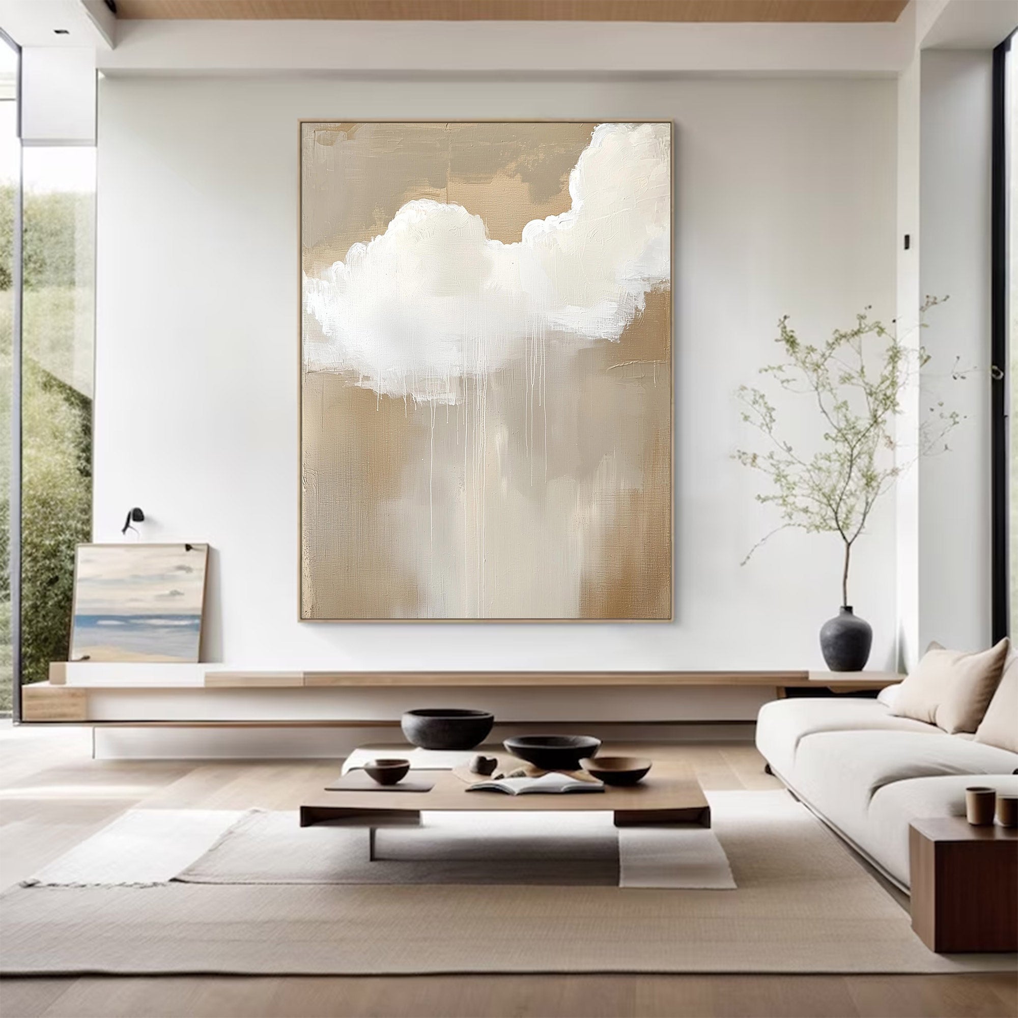 Modern Large Neutral Abstract Art | ArtvistaGallery  #WG 119