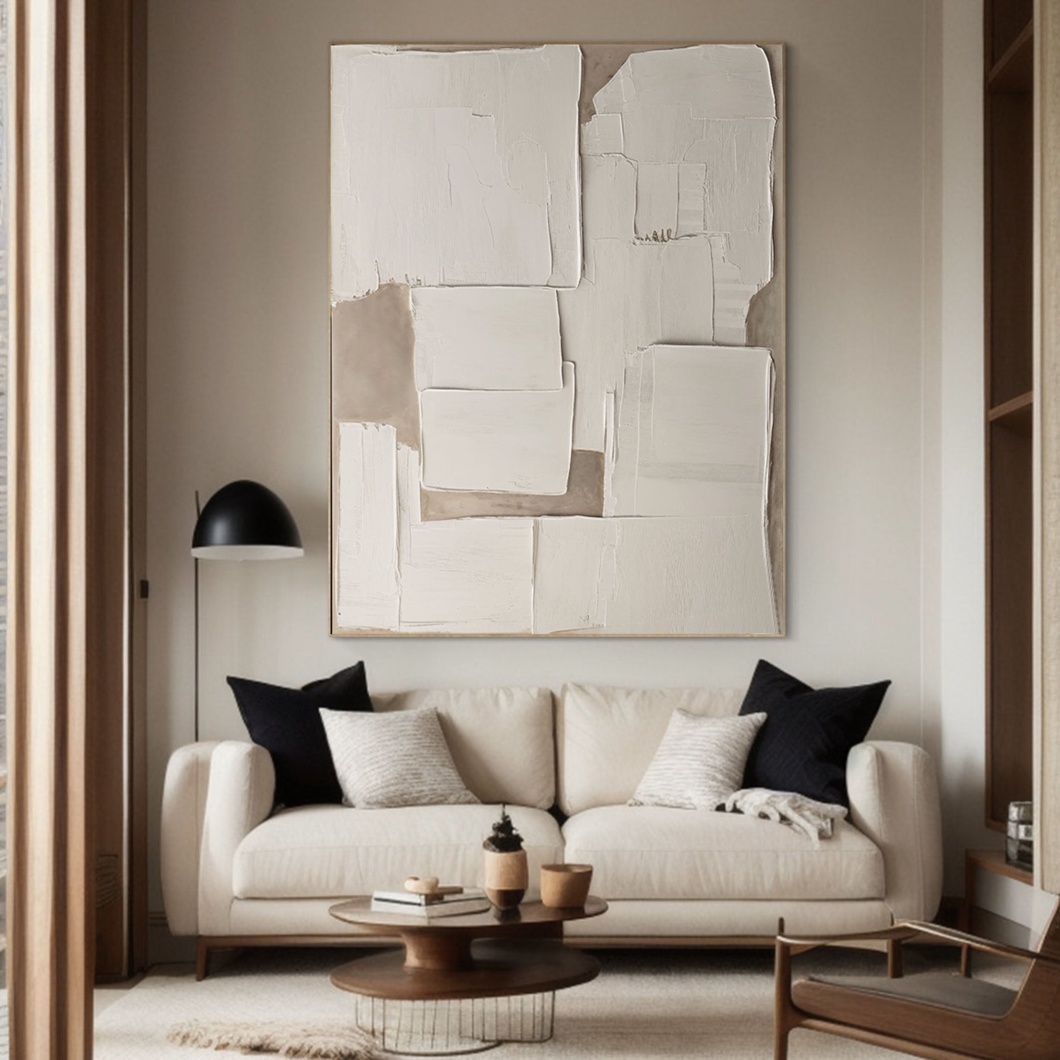 Modern Abstract Painting, 3D Neutral Beige Palette #BGA 143
