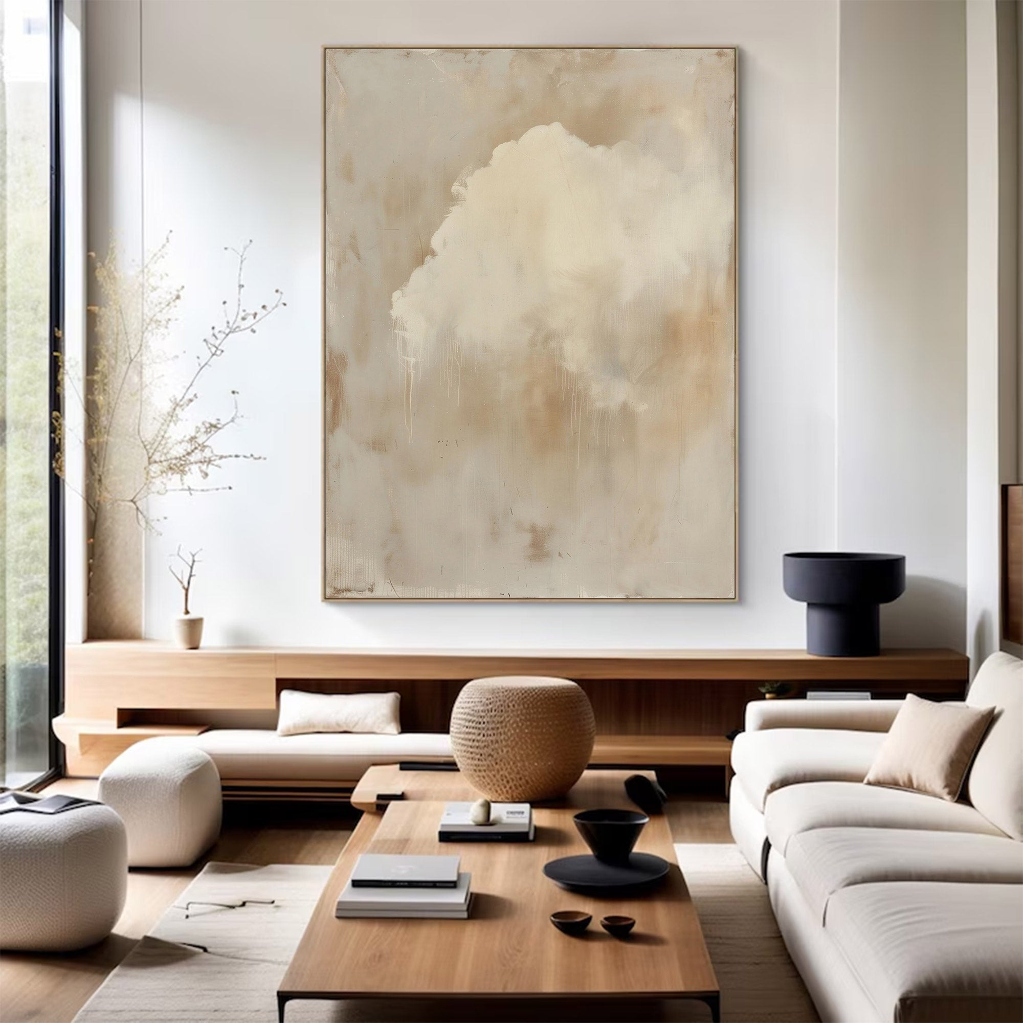 Contemporary Large Neutral Abstract Decor | ArtvistaGallery  #WG 120