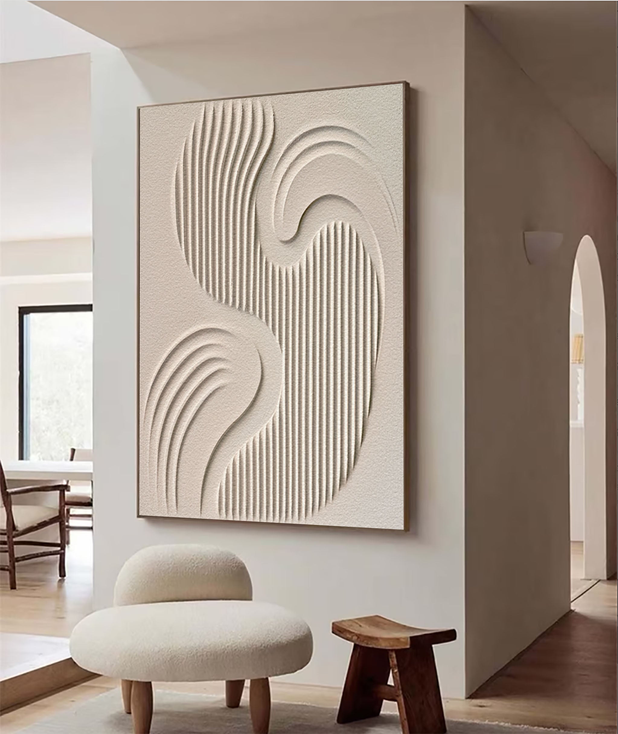 Modern Minimalist Textured Oil Painting Elegant Living Room Decor #BBM 010