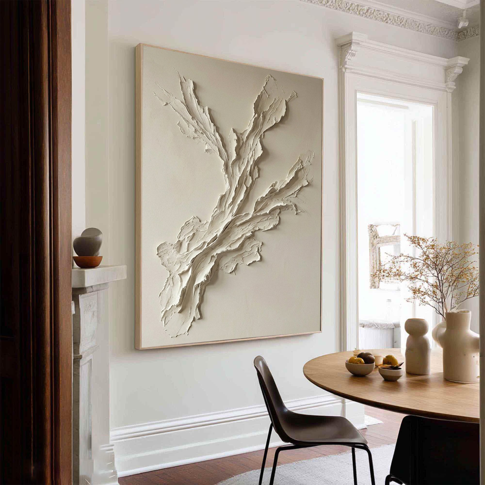 Large Organic Textured Oil Painting for Modern Neutral Wall Decor