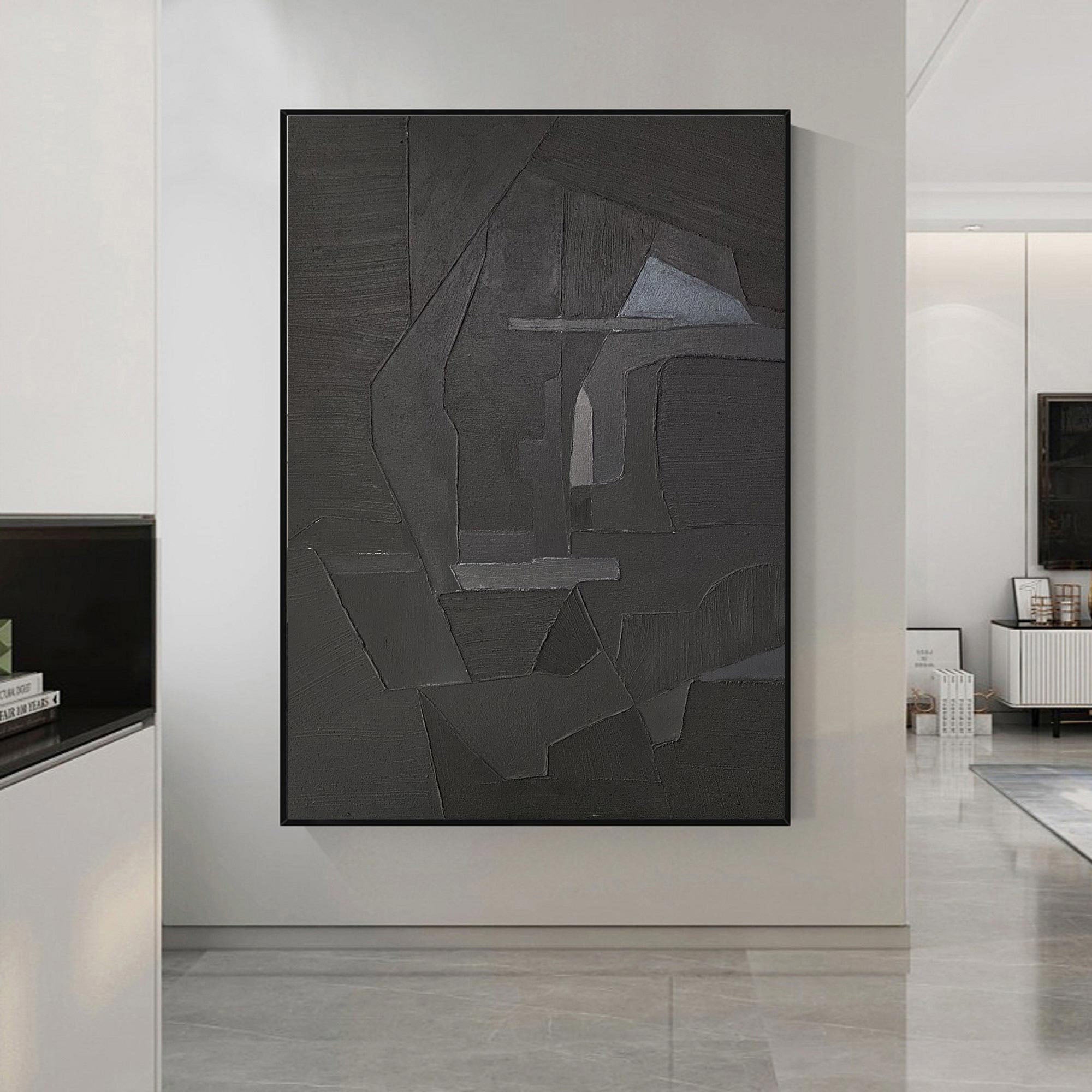 Black Minimalist Abstract Painting #AVG 003