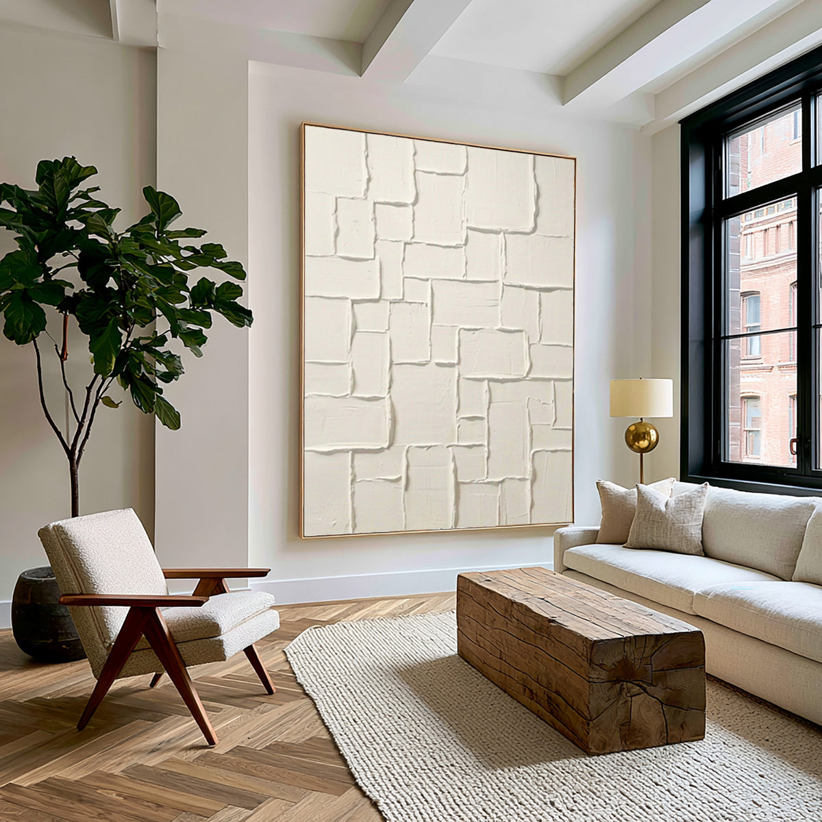 Endless White Layers Large Abstract Wall Art Textured White Relief Contemporary Artwork Luxury Home Decor
