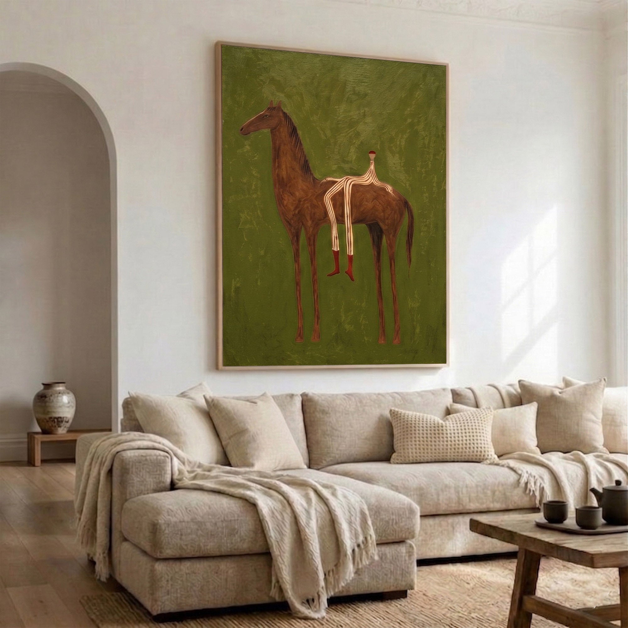 Large Cowboy Horse Wall Art Contemporary Western Figurative Painting