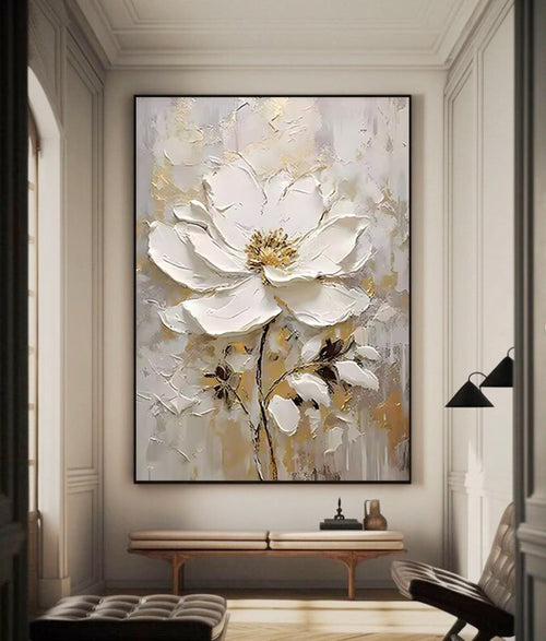 Executive Bloom: Large 3D Floral Canvas, Home Statement Art #BGA 126
