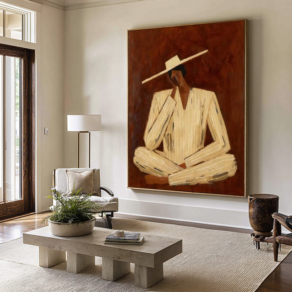 Large Contemporary Figurative Wall Art Modern Portrait Canvas Painting  