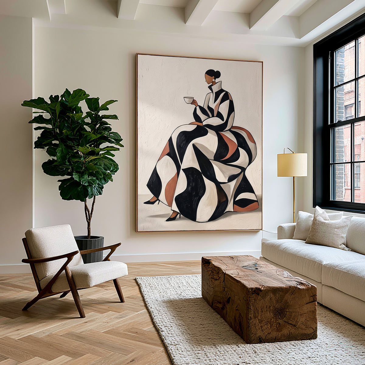 Contemporary Woman Figurative Painting Modern Wall Art