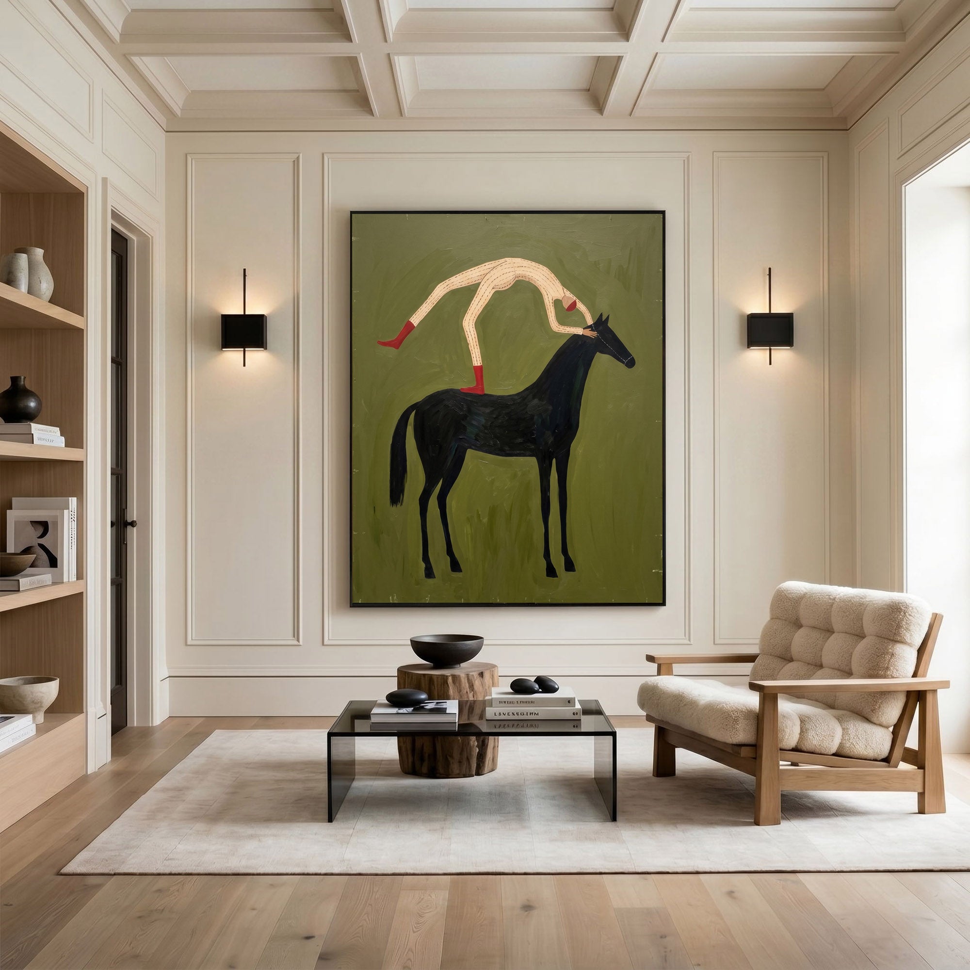 Large Cowboy Horse Wall Art Contemporary Western Figurative Painting
