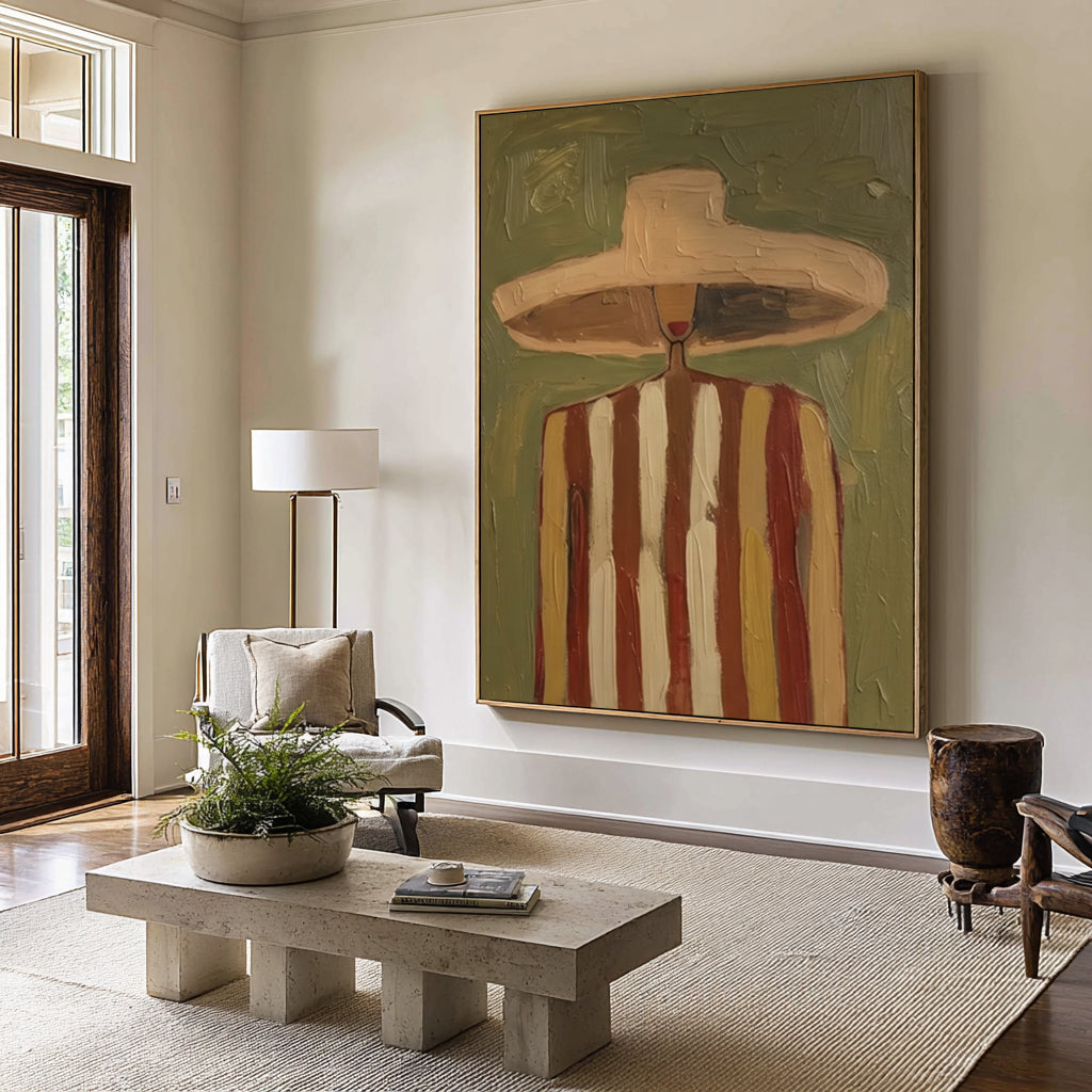 Large Abstract Fashion Portrait Painting Contemporary Figurative Wall Art