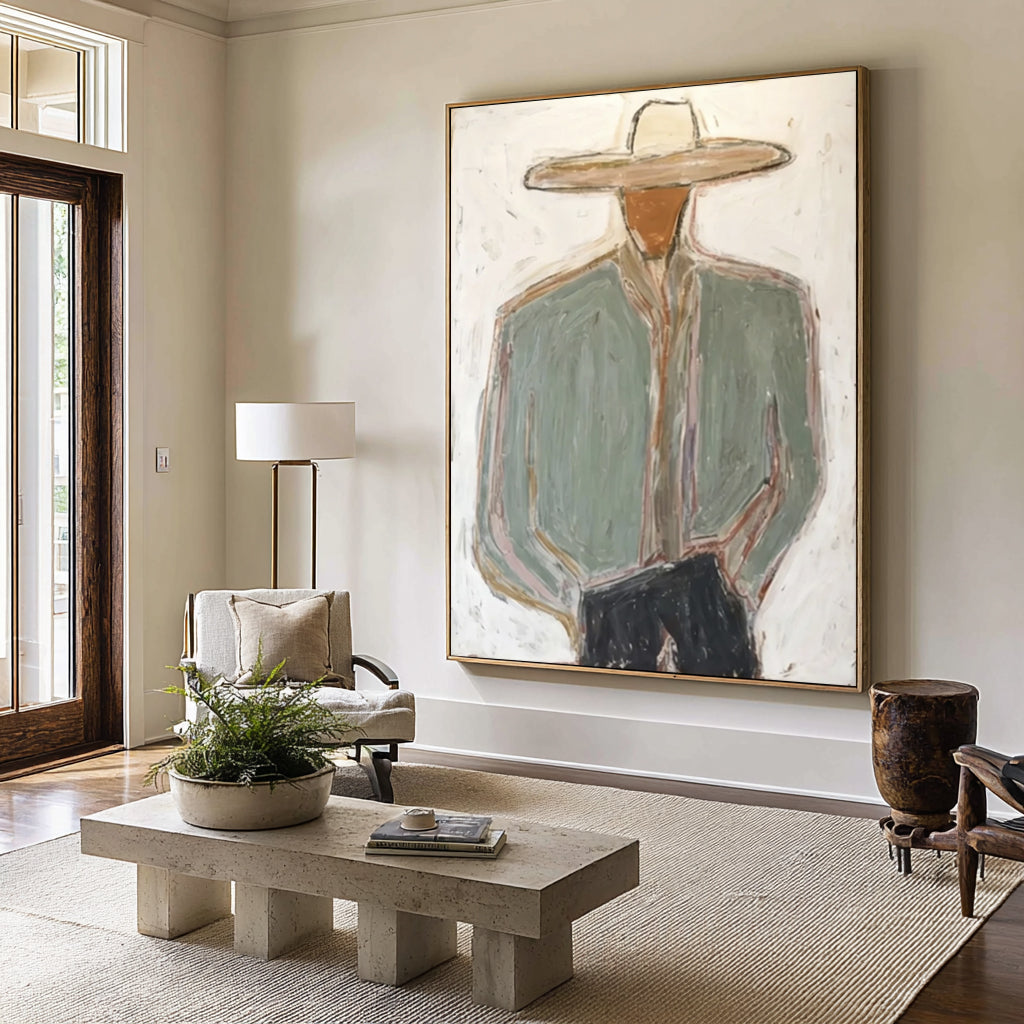 Oversized Modern Cowboy Canvas Art Contemporary Western Painting