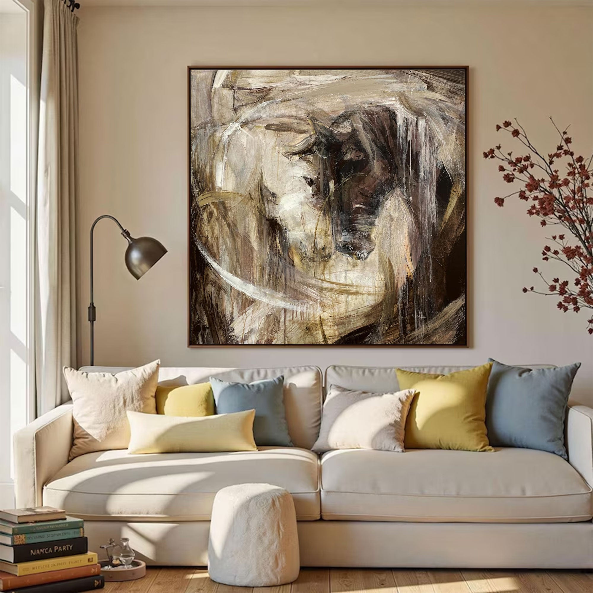 Large Abstract Neutral Swirl Art | ArtvistaGallery  #WGA 026