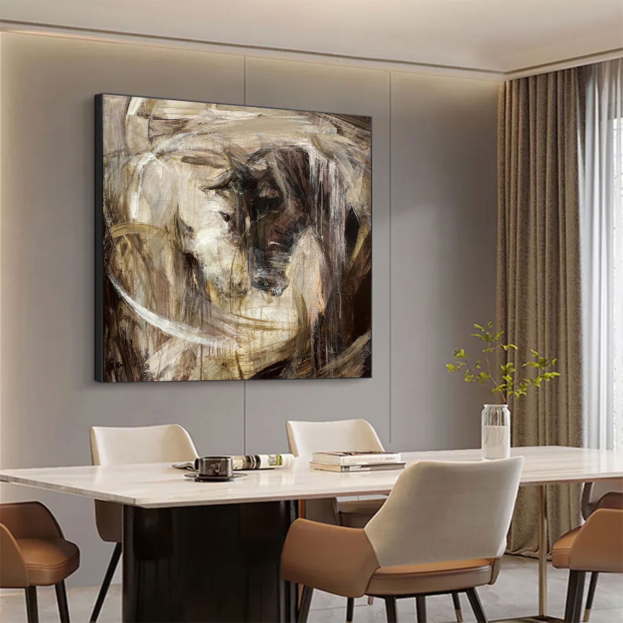Large Abstract Neutral Swirl Art | ArtvistaGallery  #WGA 026
