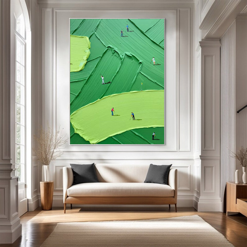 Large Textured Golf Course Art Modern Impasto Painting ...