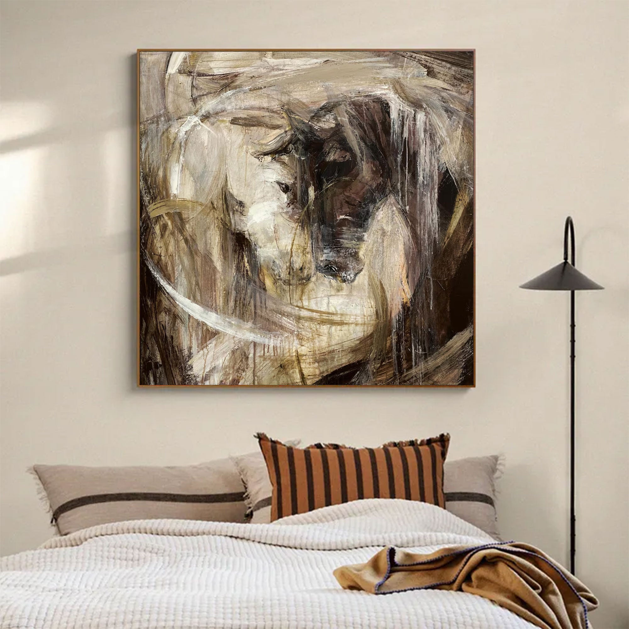 Large Abstract Neutral Swirl Art | ArtvistaGallery  #WGA 026