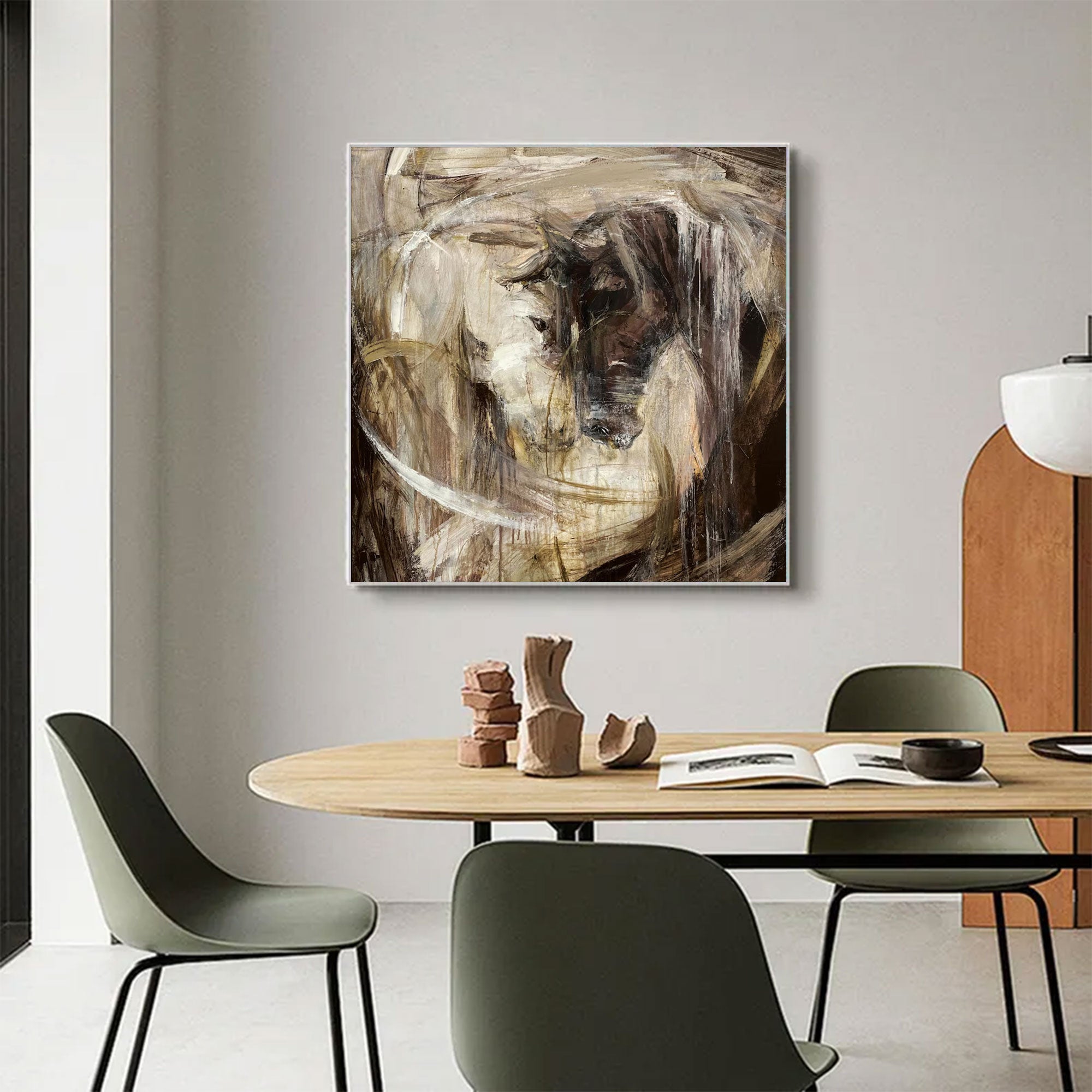 Large Abstract Neutral Swirl Art | ArtvistaGallery  #WGA 026