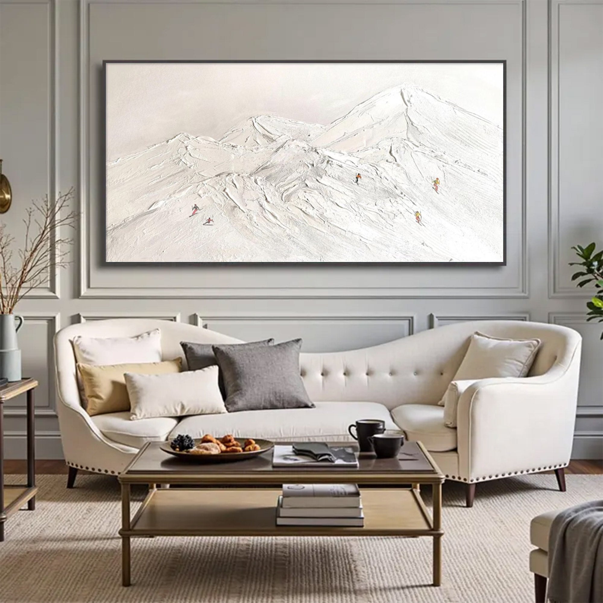 Large Abstract Monochromatic Mountain Art | ArtvistaGallery  #WGA 036