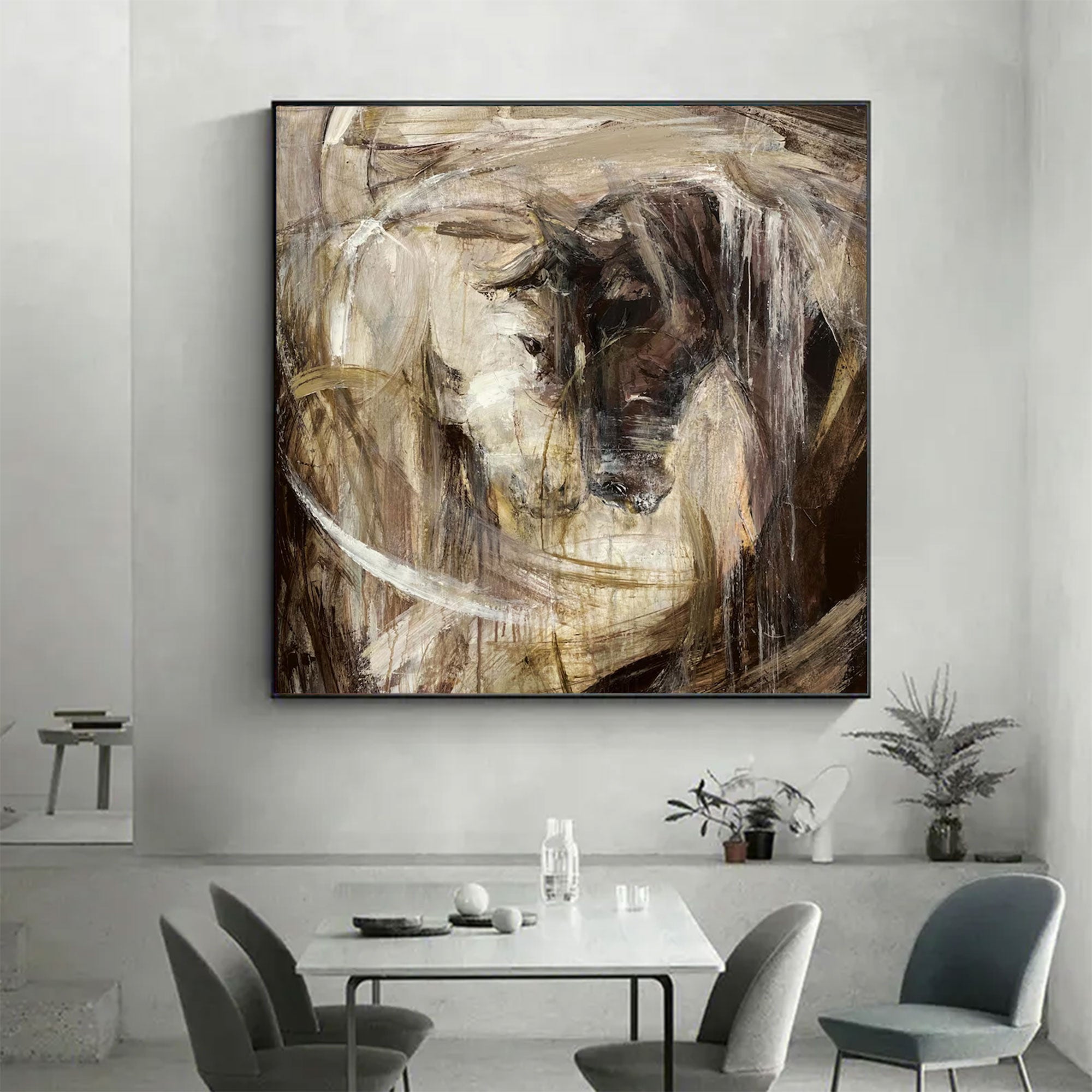 Large Abstract Neutral Swirl Art | ArtvistaGallery  #WGA 026