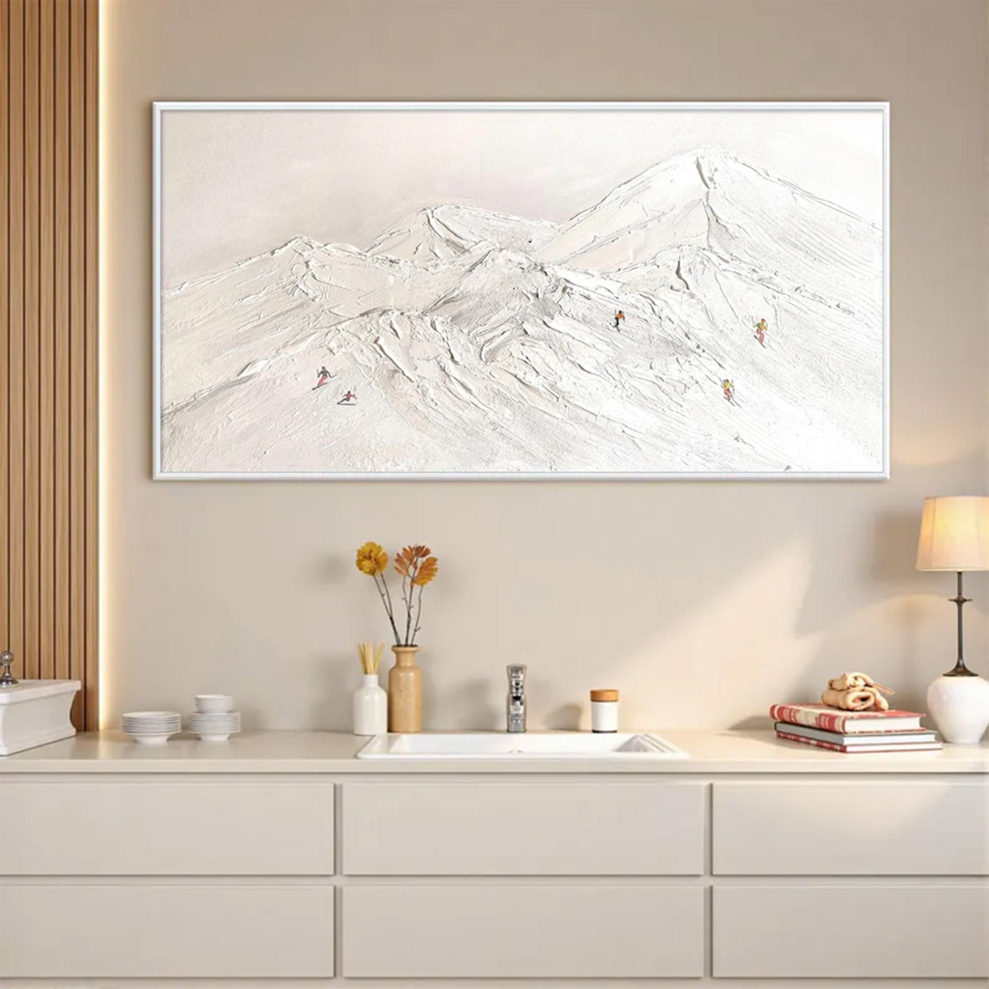 Large Abstract Monochromatic Mountain Art | ArtvistaGallery  #WGA 036